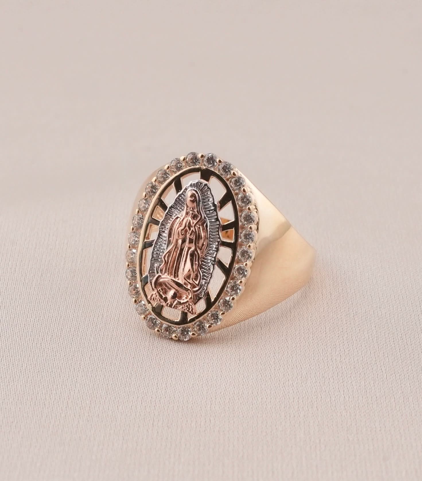 14K Gold Virgencita Men's Ring