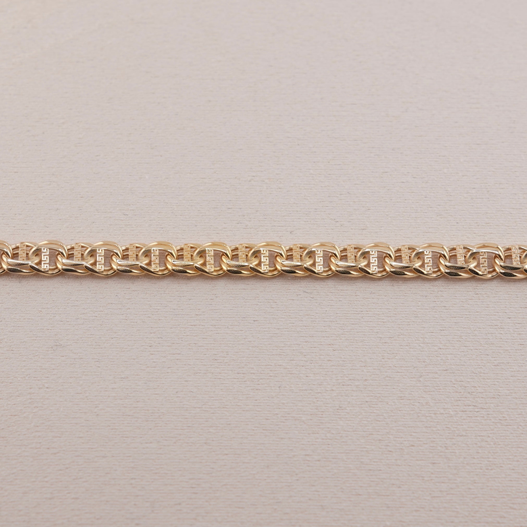 14k Gold Hollow Chino Link Bracelet 6.5mm
