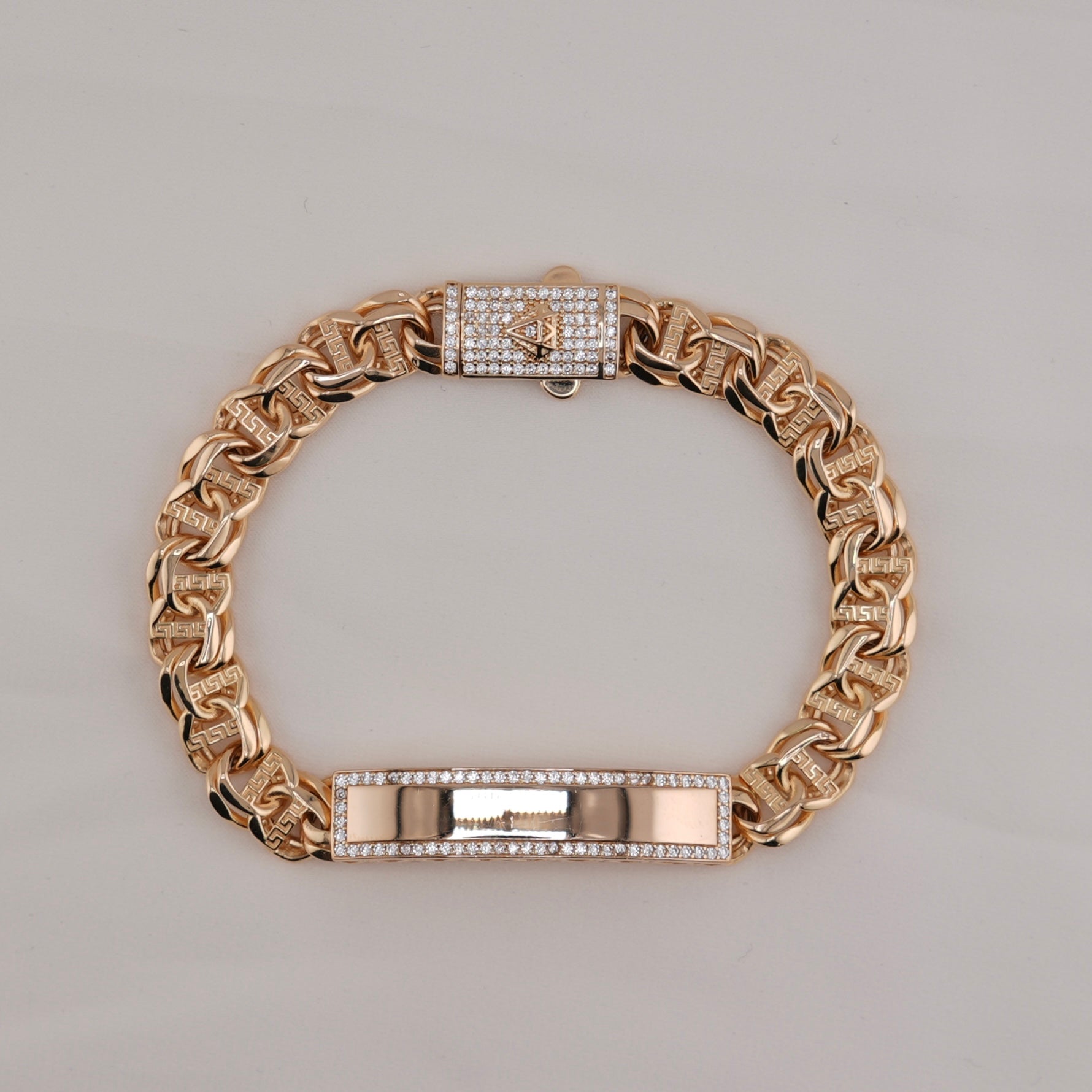 14k Gold Hollow ID Chino Link Bracelet