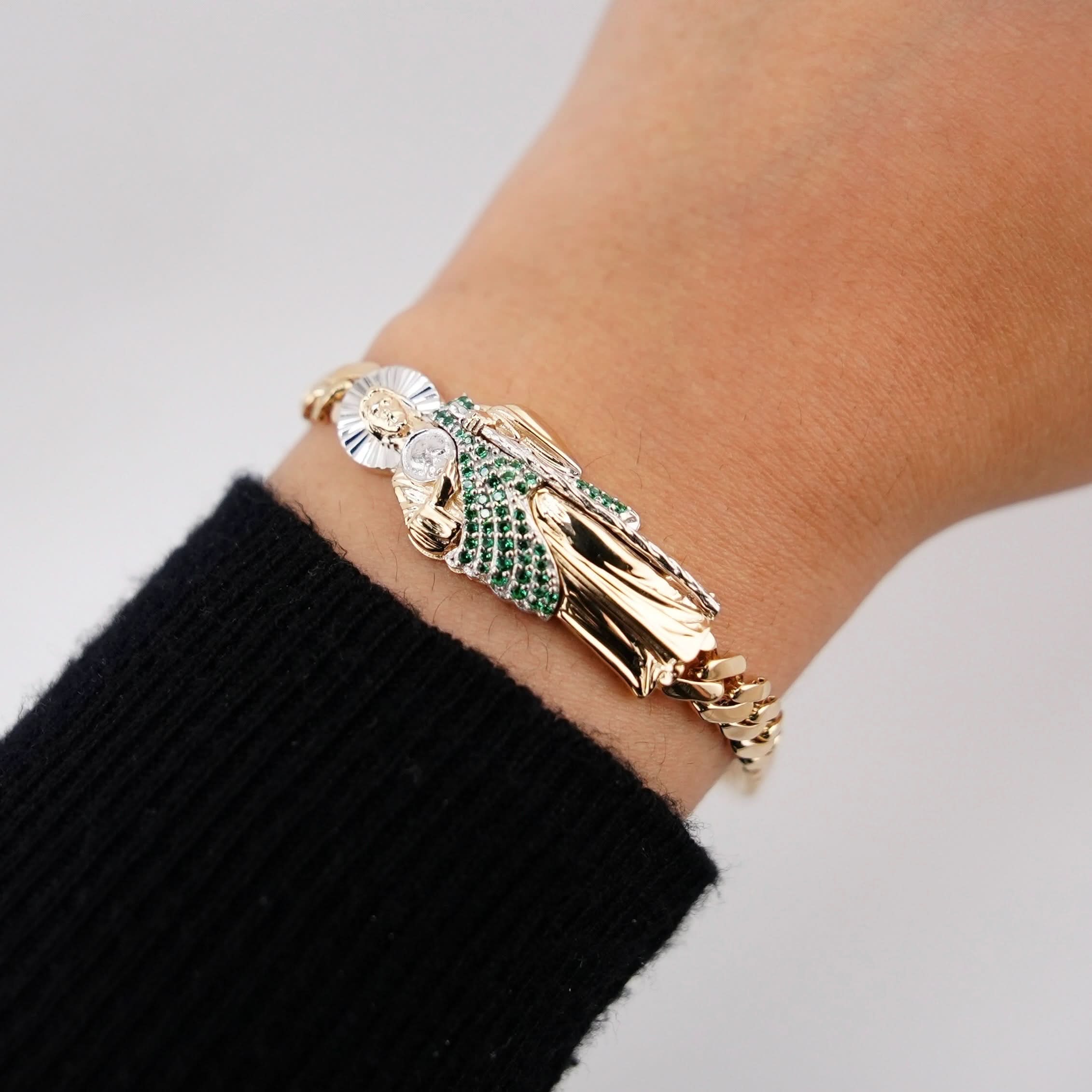 14k Gold Small San Judas Bracelet