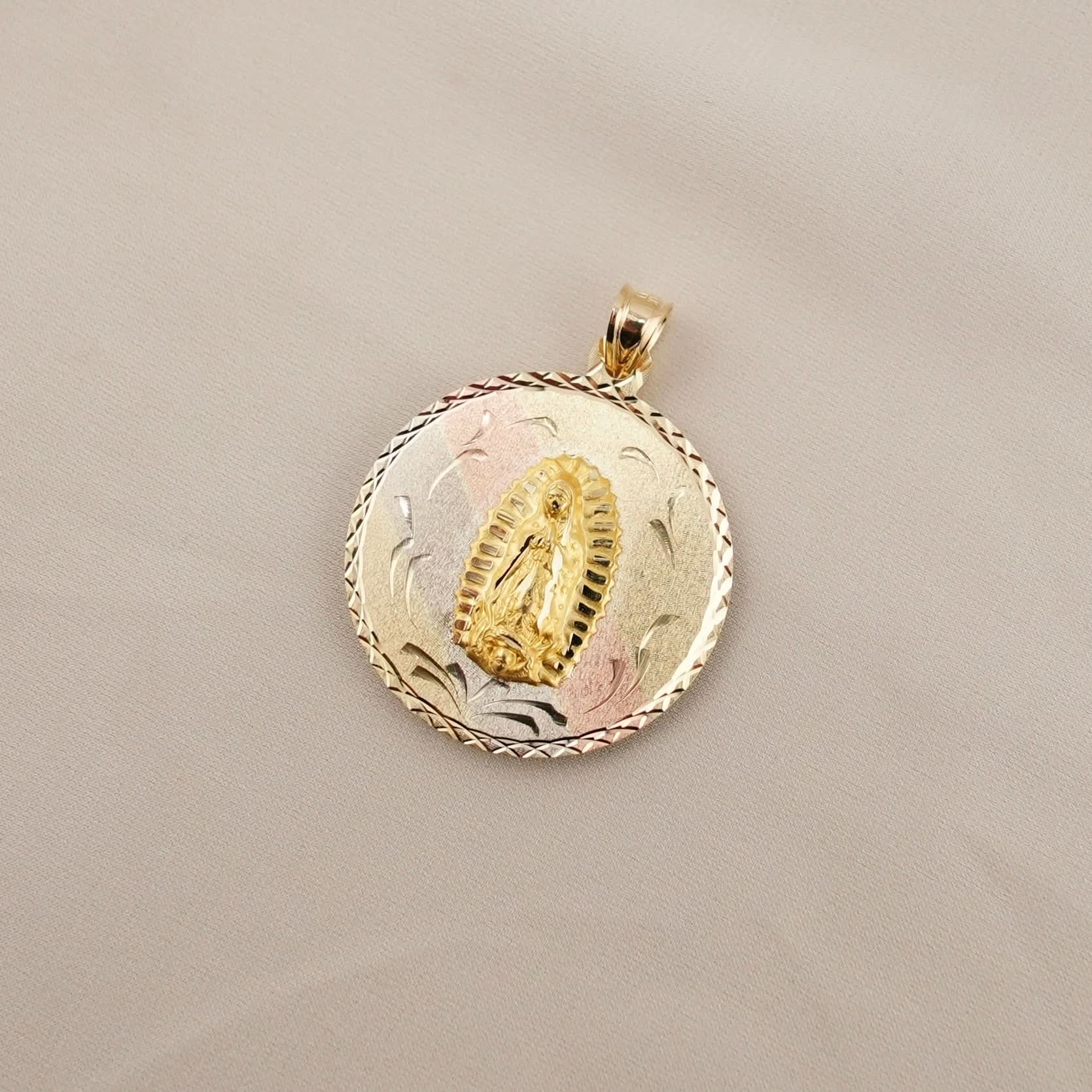 14k Gold Large Double-Sided Virgencita Pendant