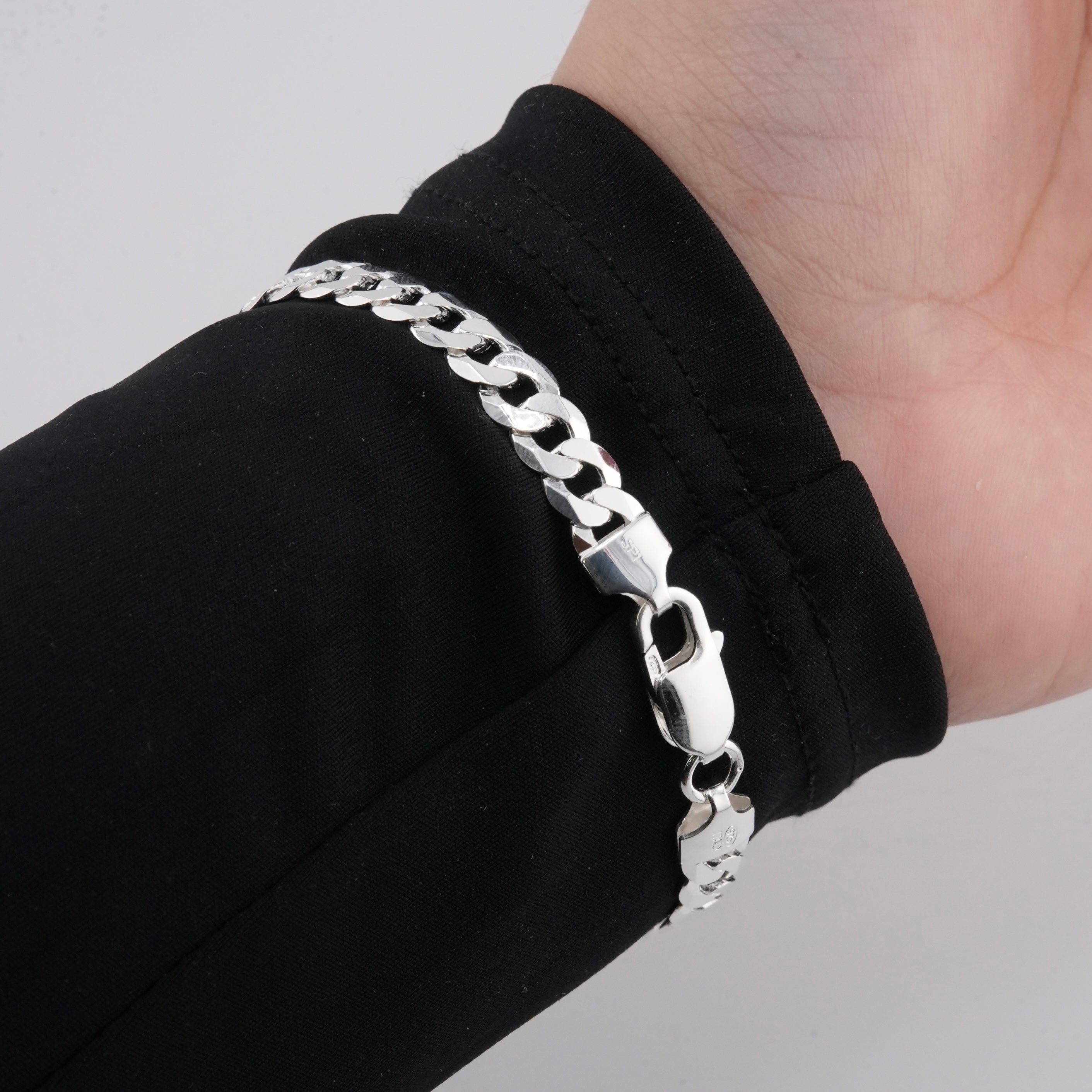 925 Silver Curb ID Bracelet 6.5mm