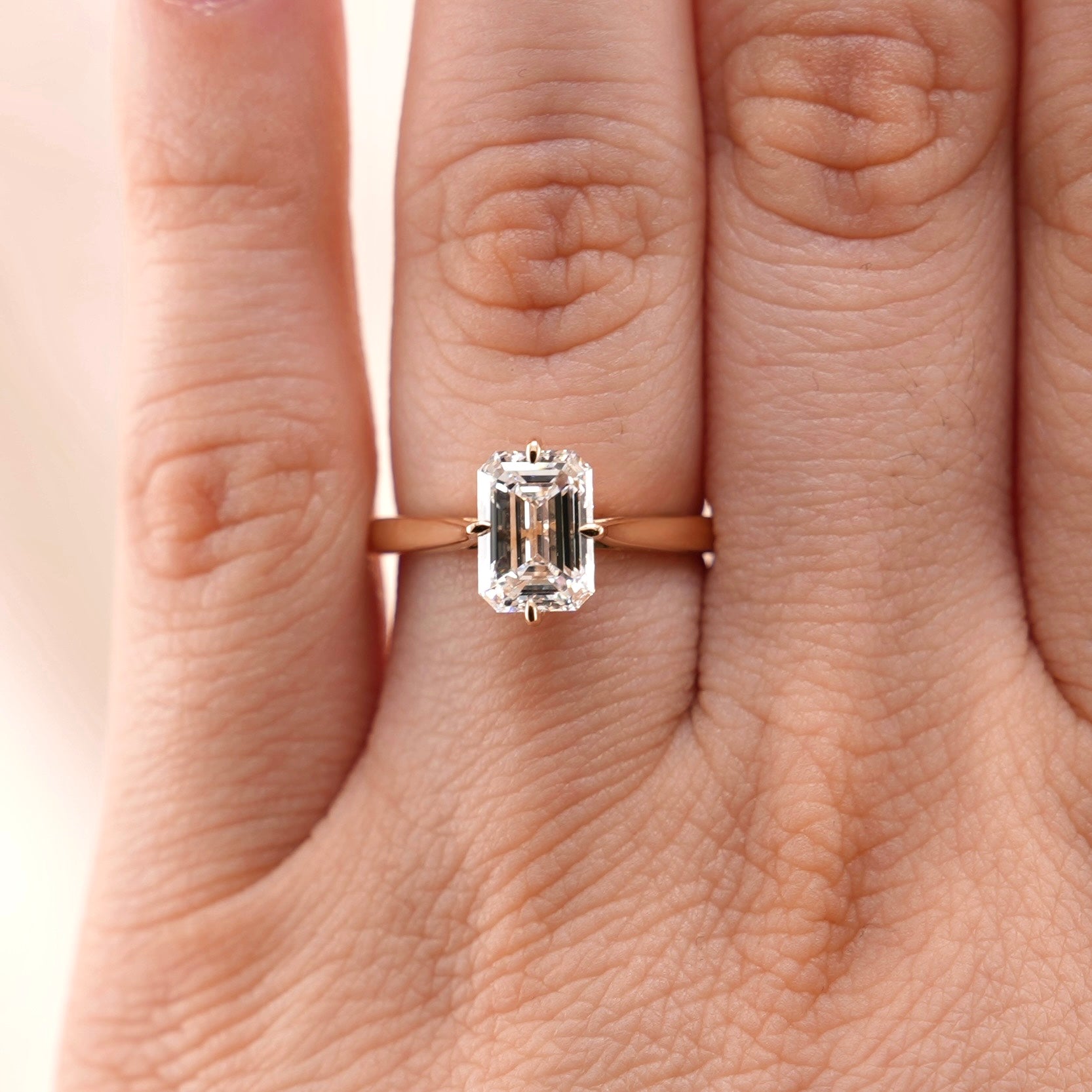 14k Gold Emerald Lab Diamond Ring 2.29ct