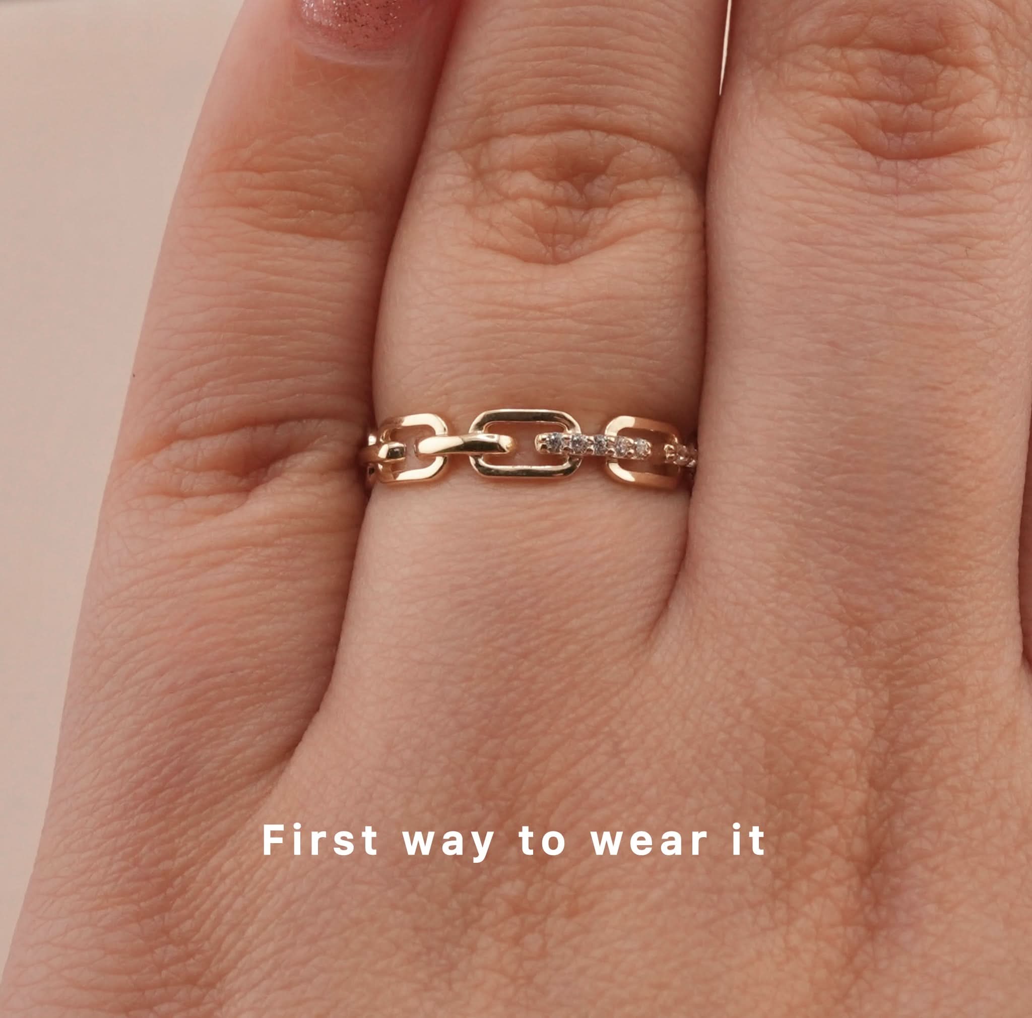 14K Gold Women’s Chain Link Ring