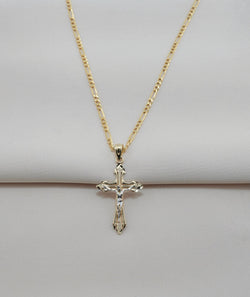 14k Gold Cross Chain Set