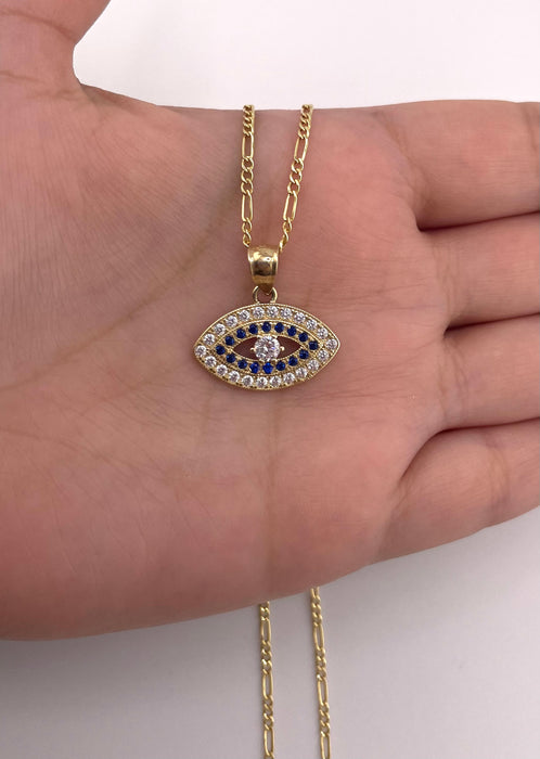 14k Gold Evil Eye Chain Set CBP#40