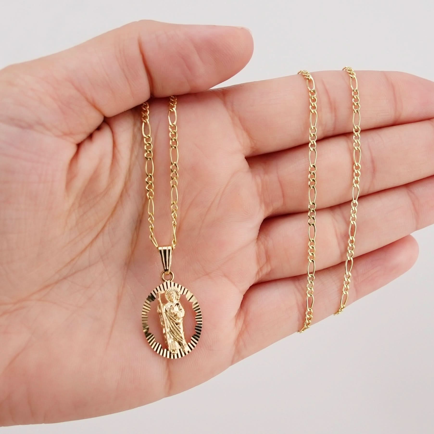 14k Gold San Judas Chain Set