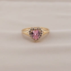 14k Gold Women’s Pink Heart Ring