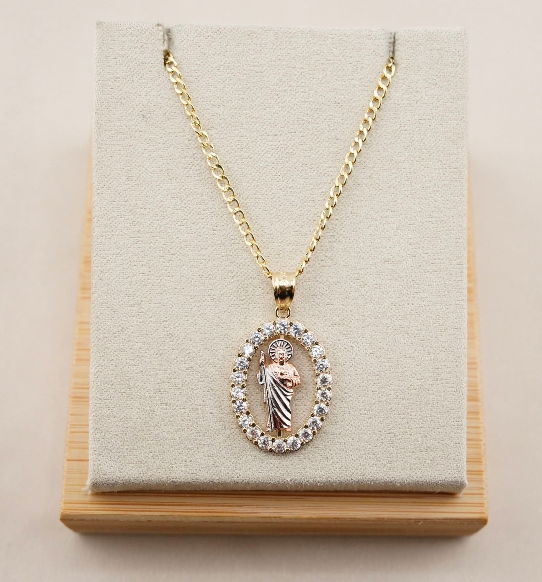 14k Gold San Judas Chain Set