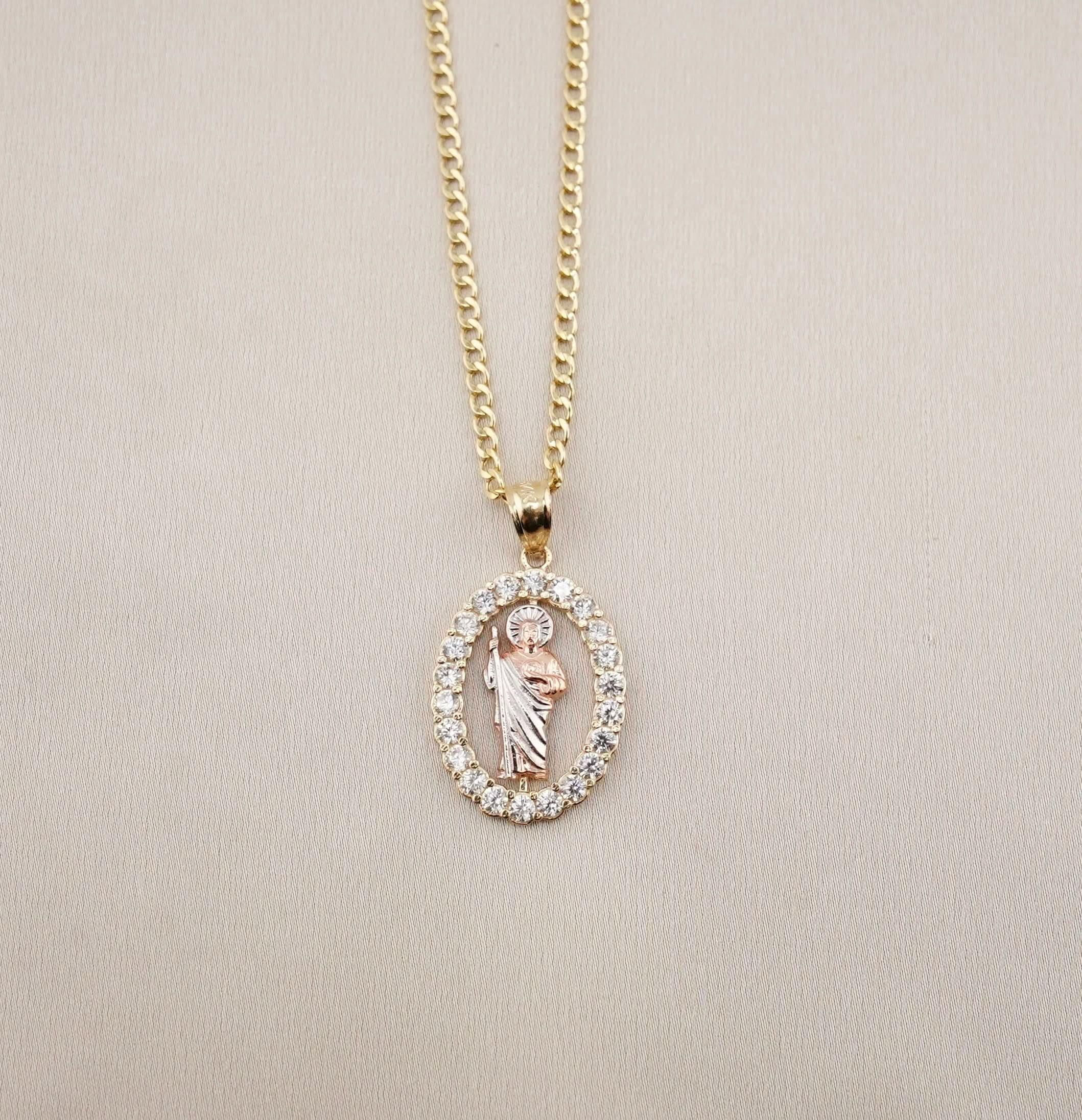 14k Gold San Judas Chain Set