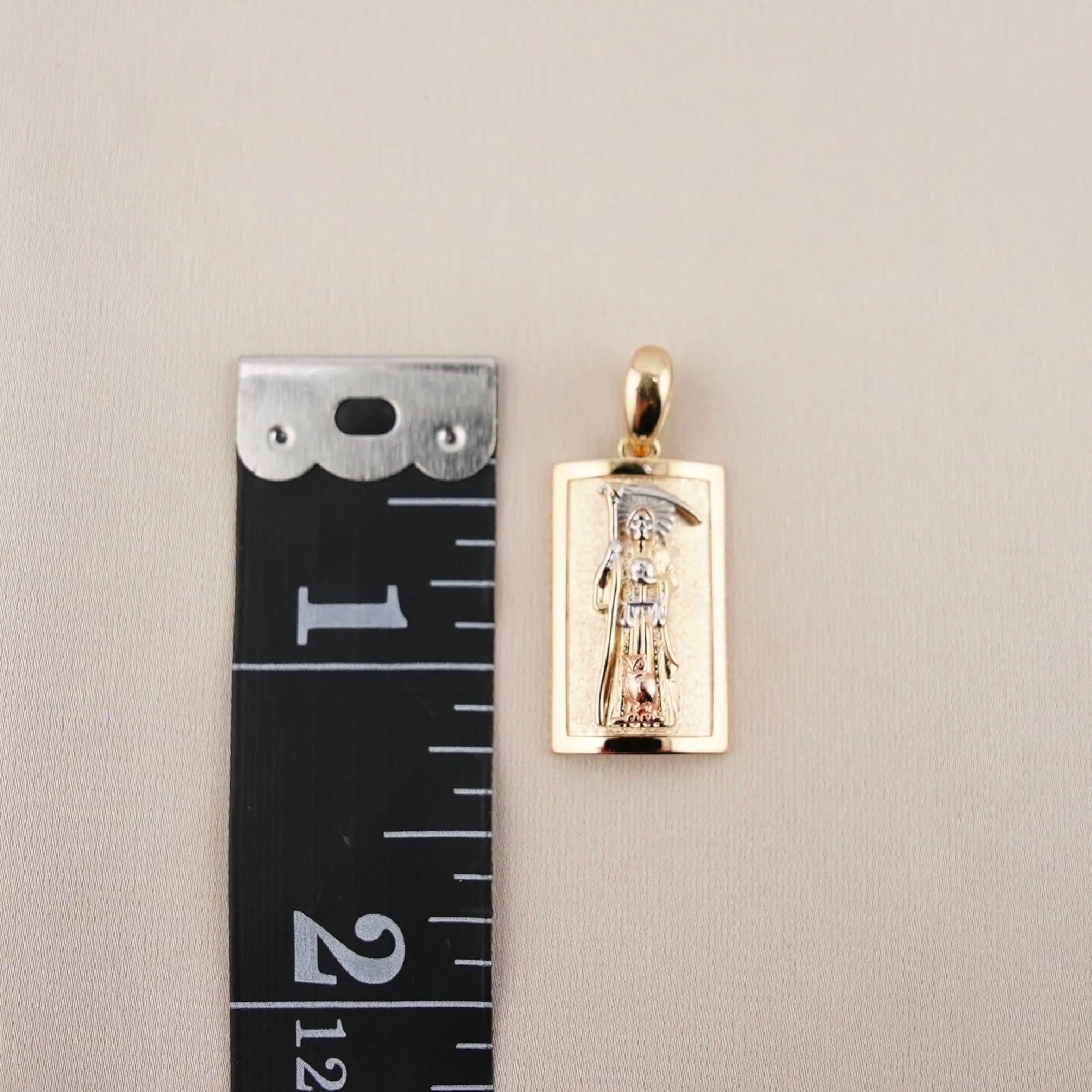 14k Gold Santa Muerte Chain Set