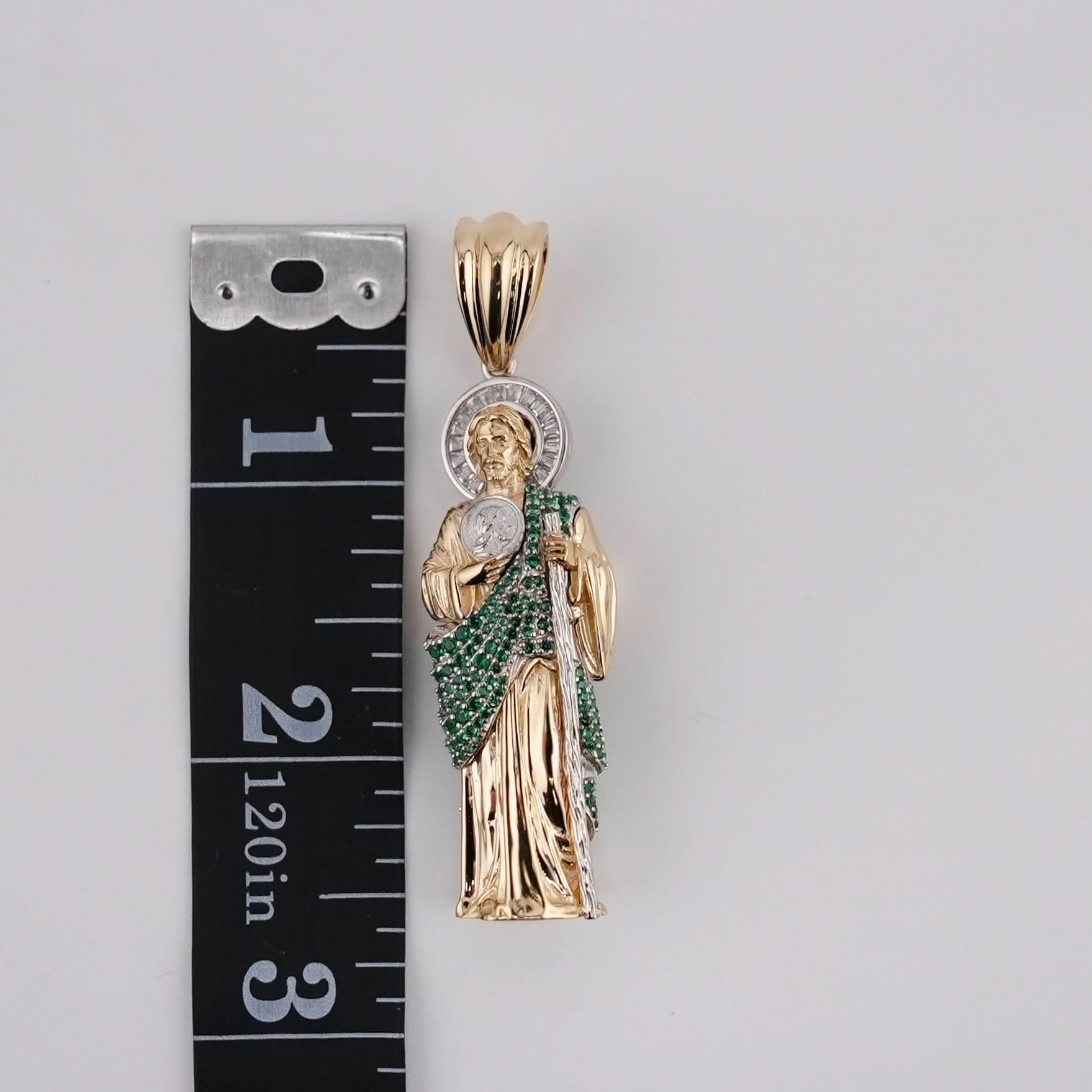 14k Gold Medium 3D San Judas Pendant