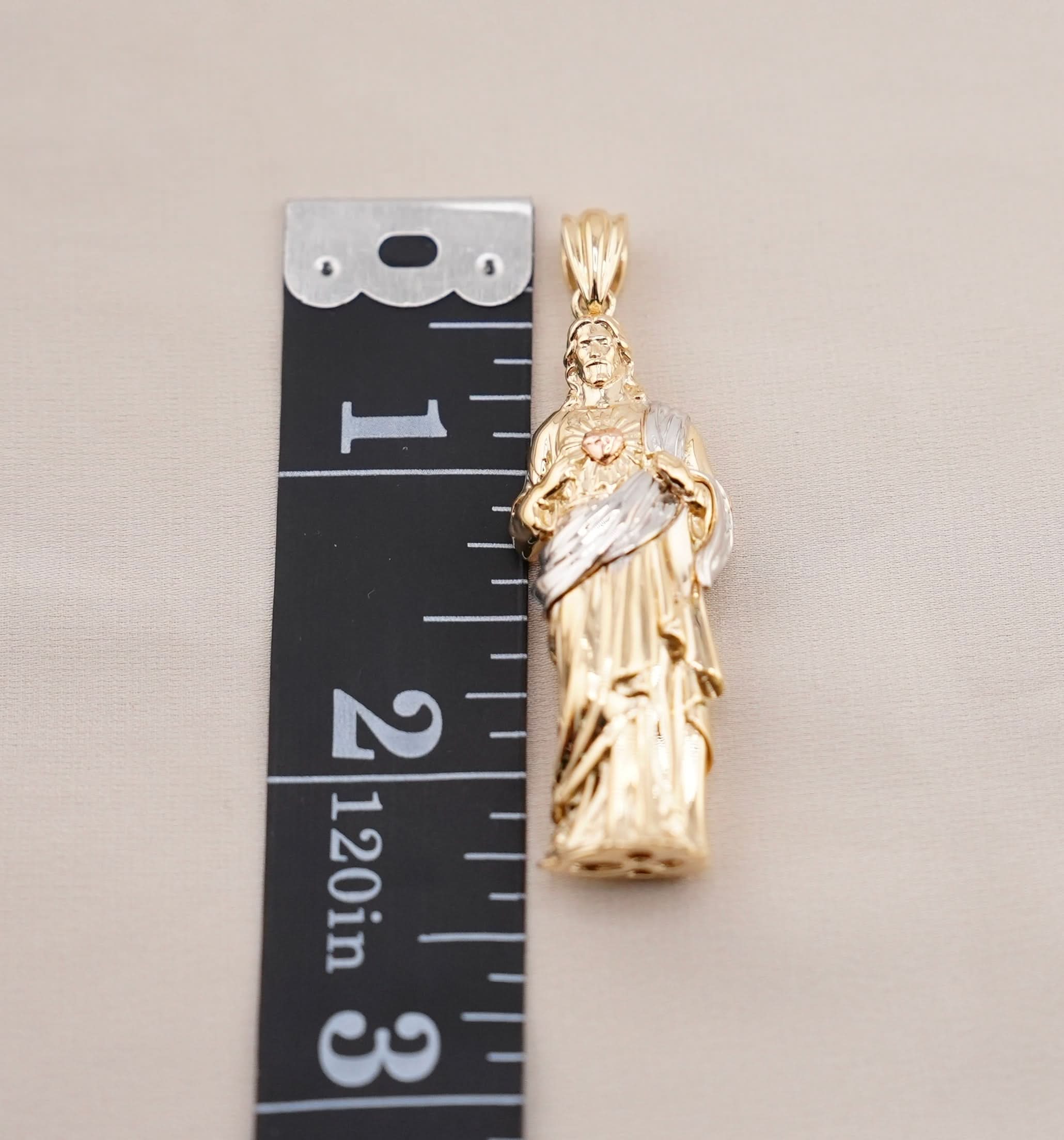 14k Gold 3D Jesus Chain Set