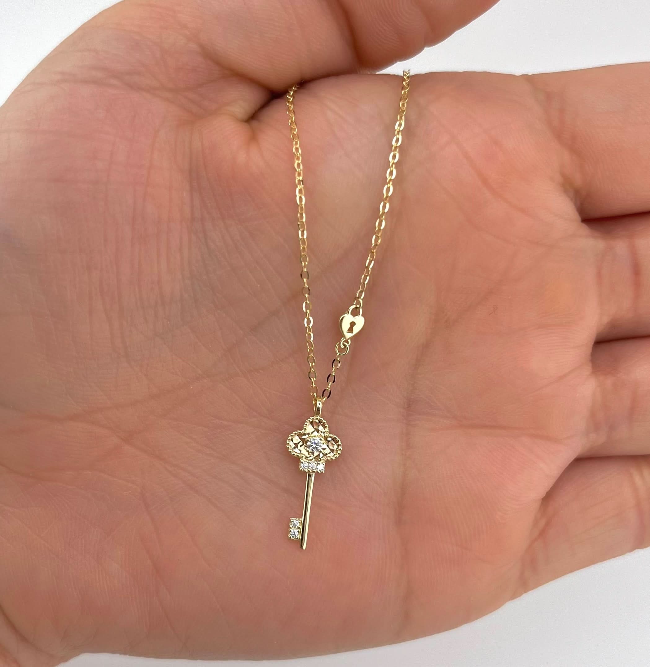14K Gold Women’s Key Necklace