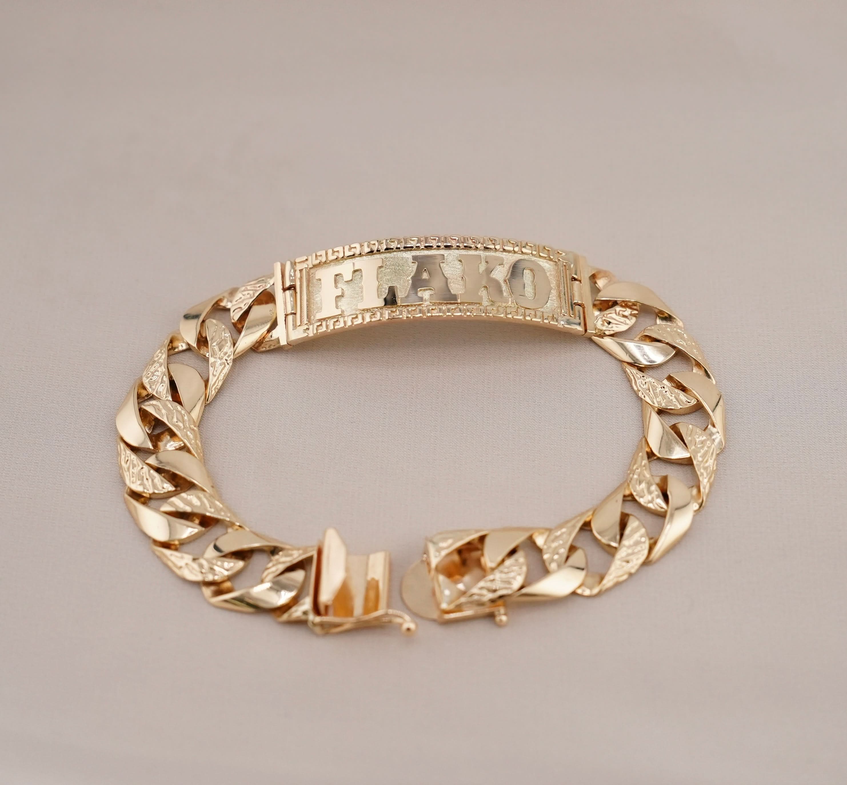 14k Gold Custom Solid ID Bracelet