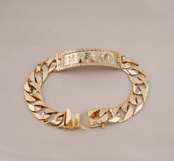 14k Gold Custom Solid ID Bracelet