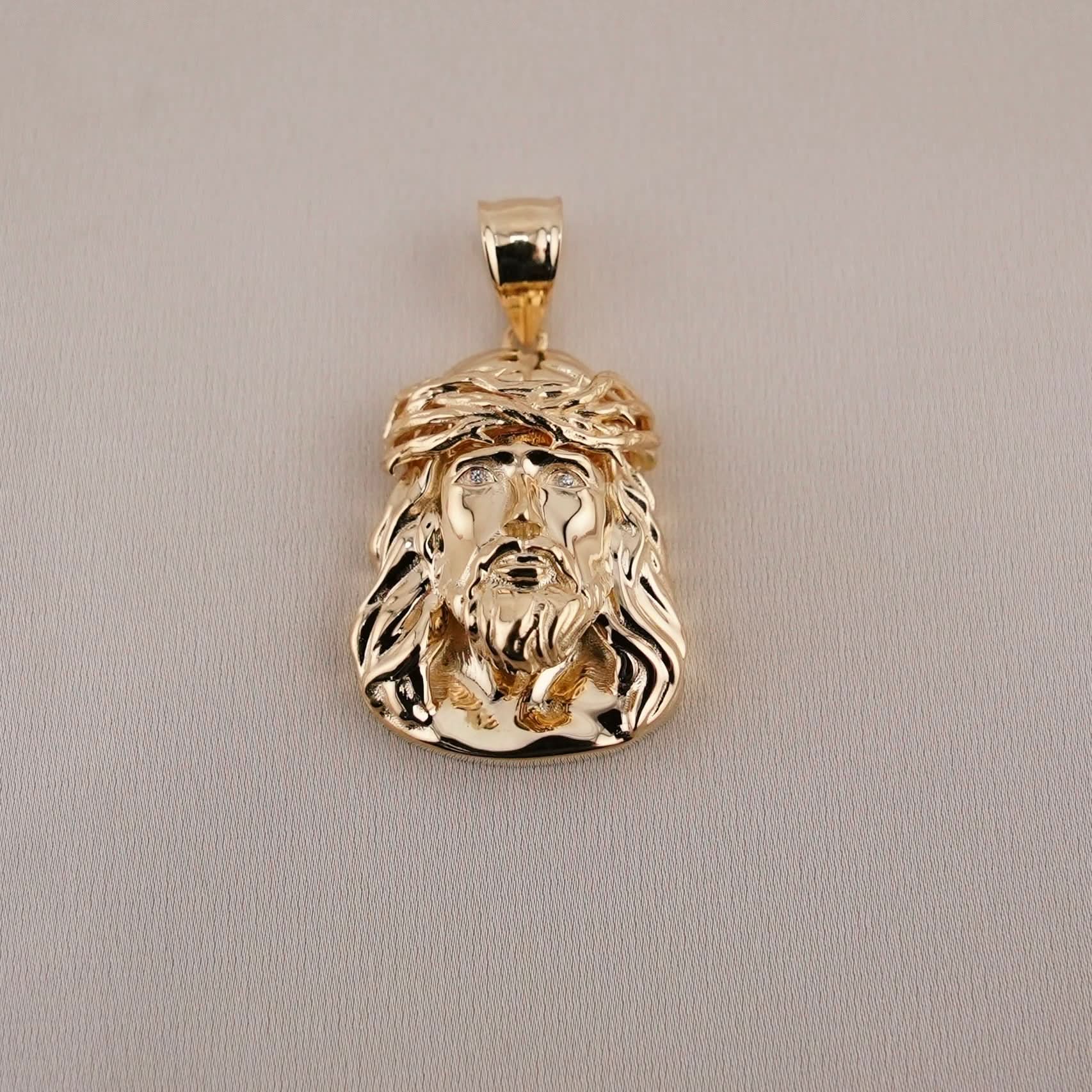 14k Gold Jesus Pendant