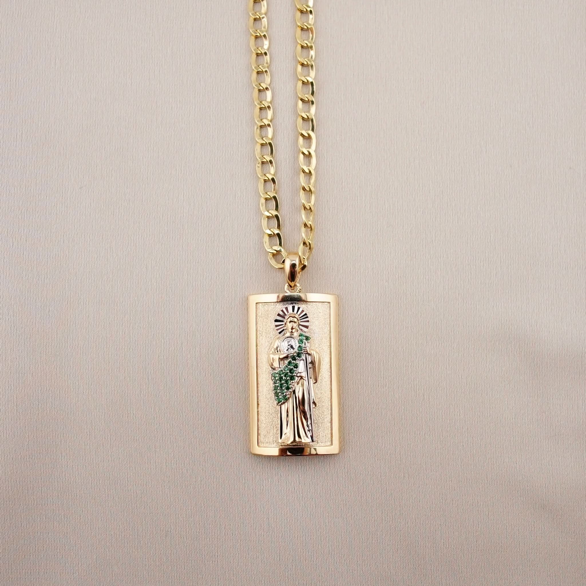 14k Gold San Judas Chain Set
