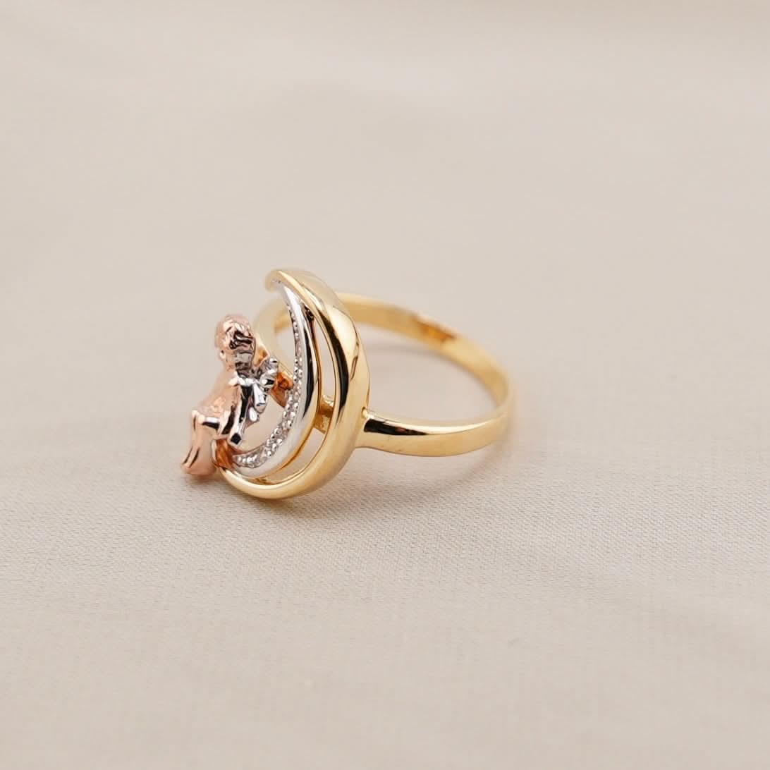 14k Gold Moon Ring