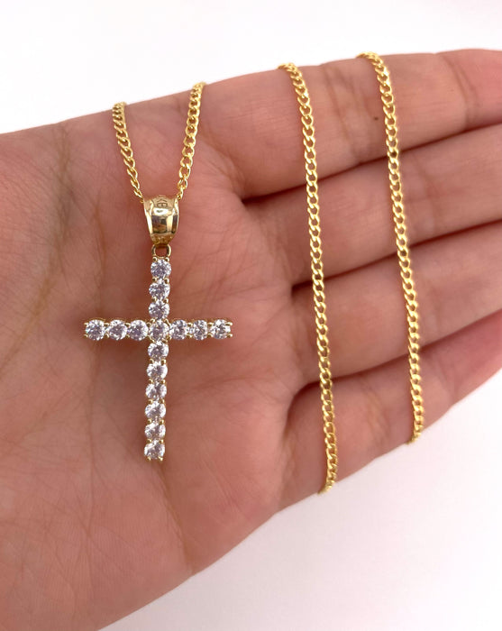 14k Gold Cross Chain Set CBP#26