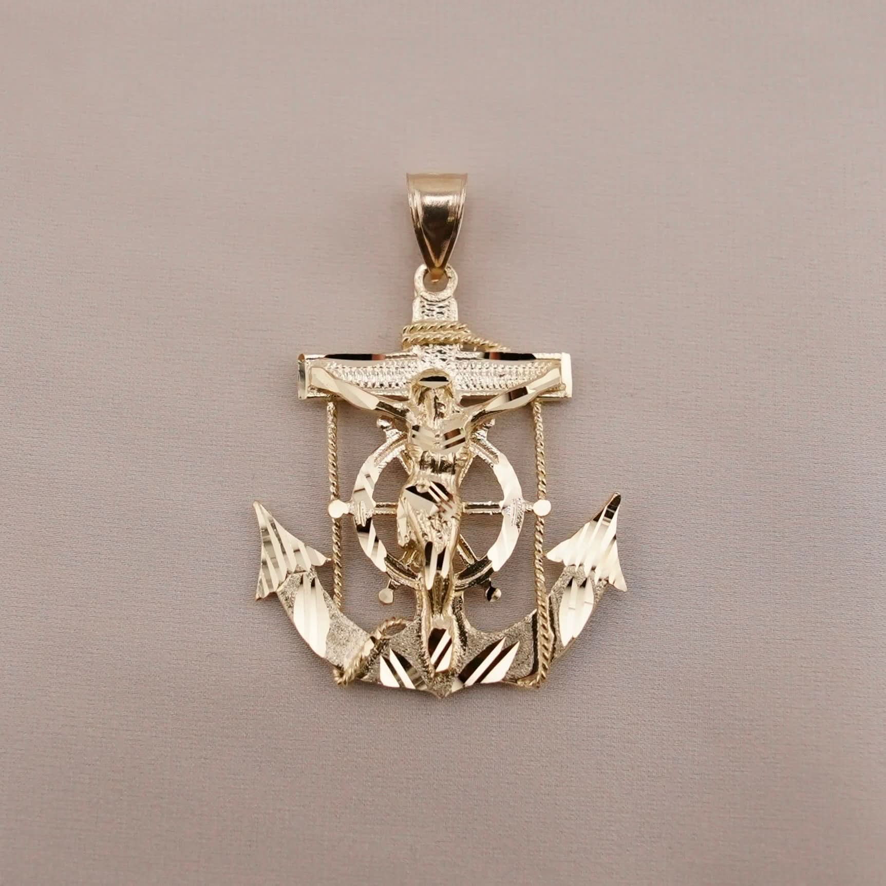 14k Gold Medium Anchor Pendant