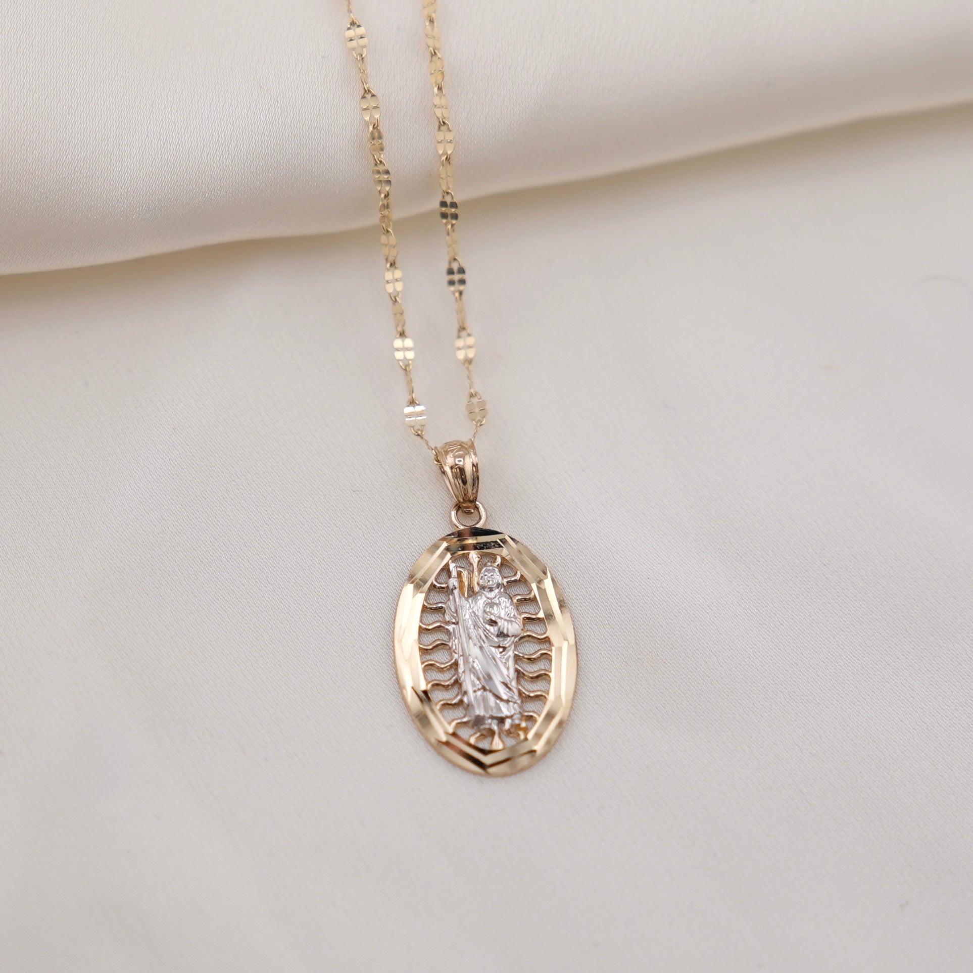 14k Gold San Judas Chain Set