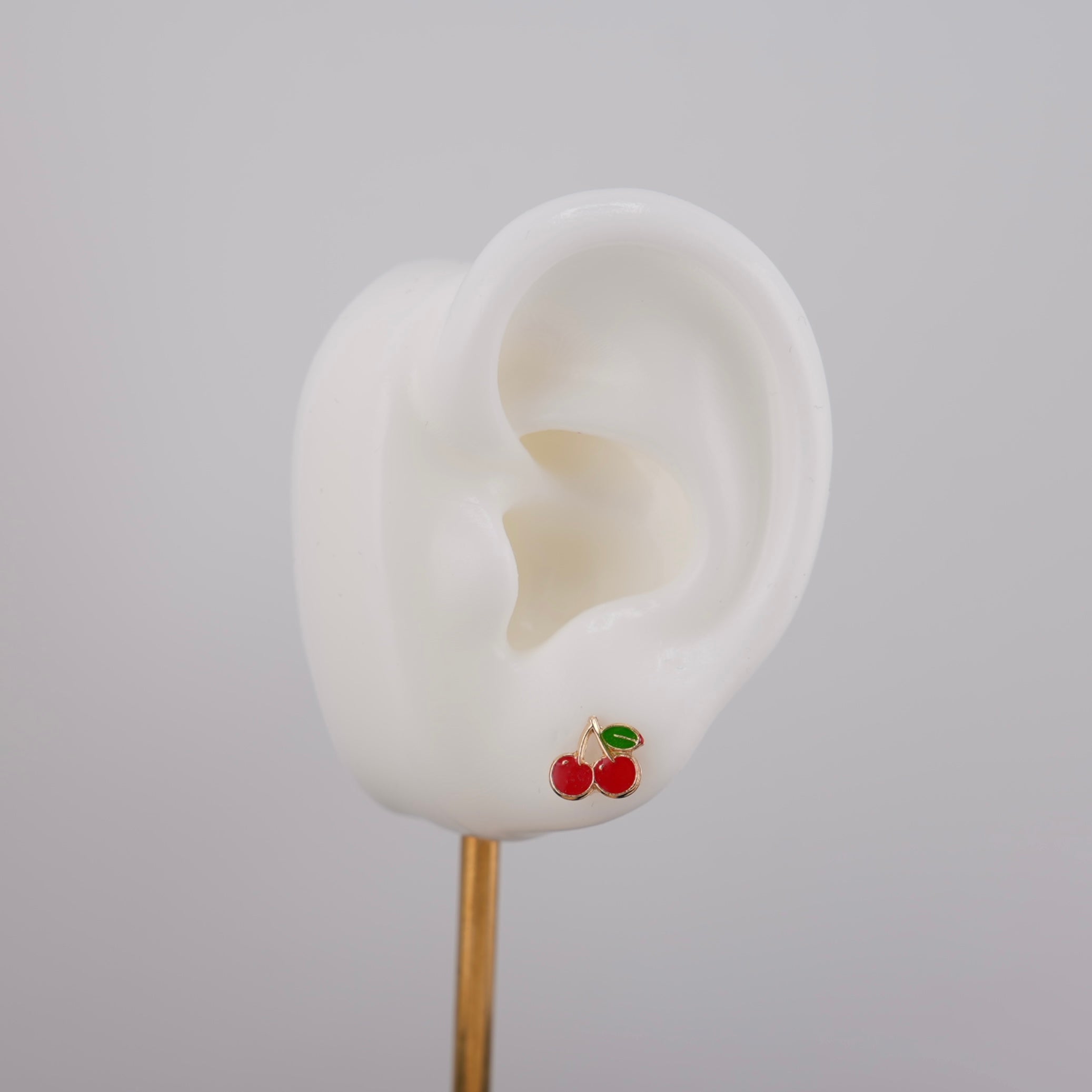 14k Gold Cherry Earrings