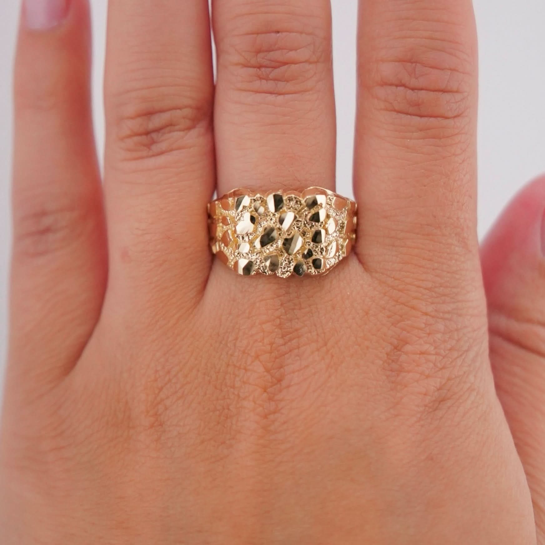 14k Gold Nugget Men’s Ring
