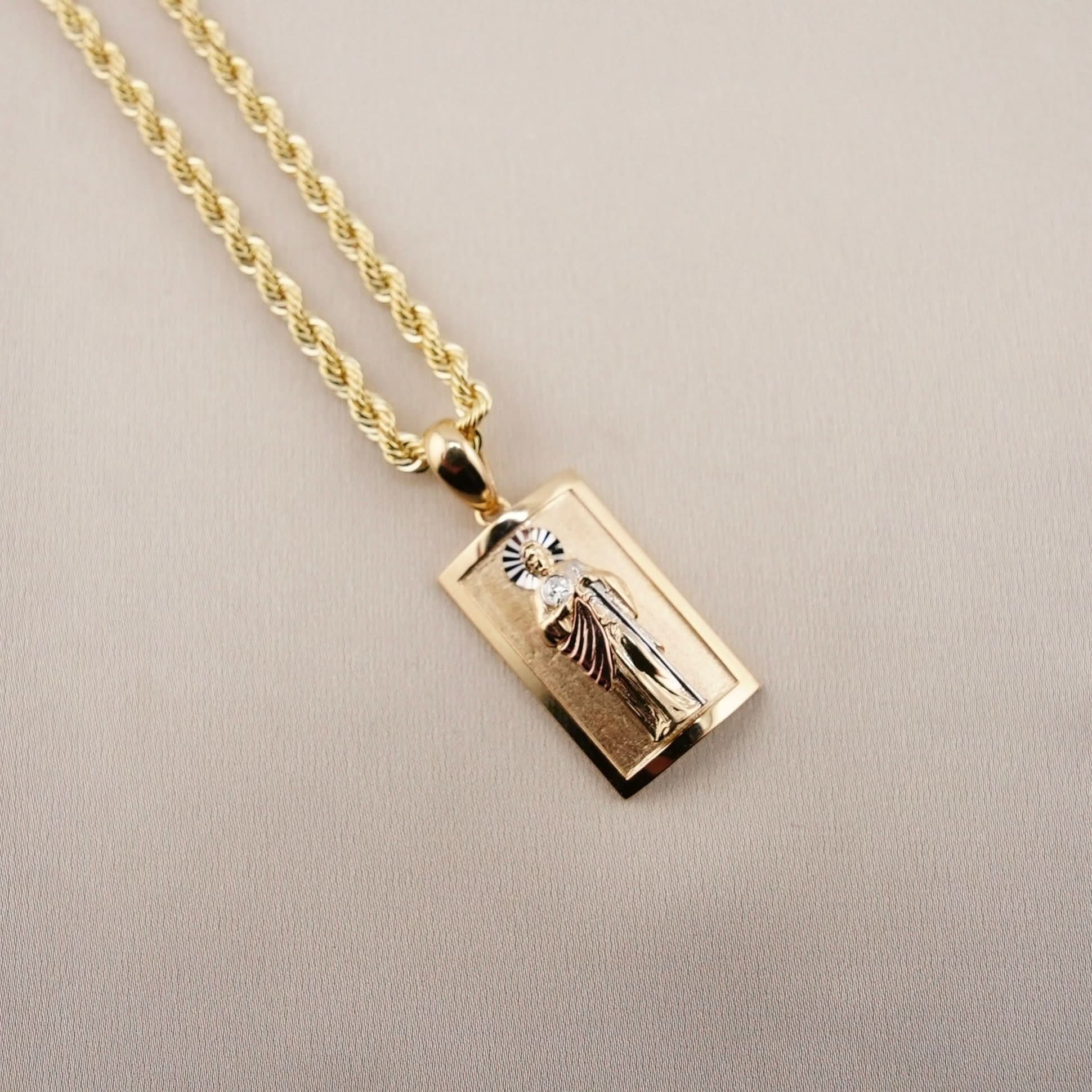 14k Gold San Judas Chain Set