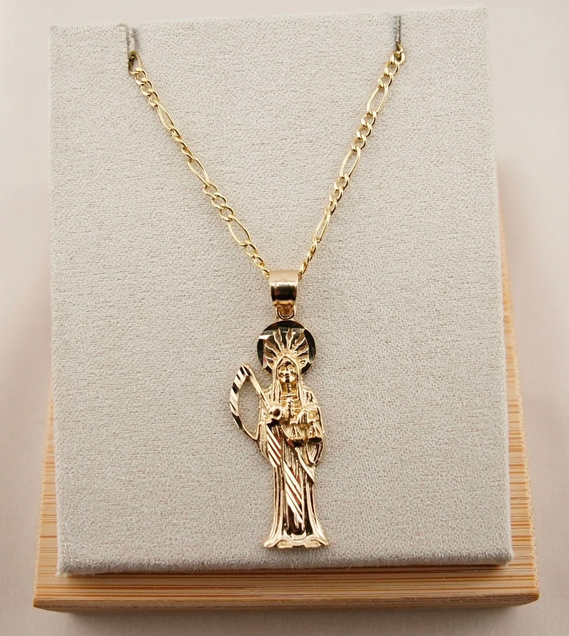 14k Gold Small Santa Muerte Chain Set