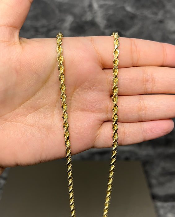 14k Gold Solid Rope Chain 4mm