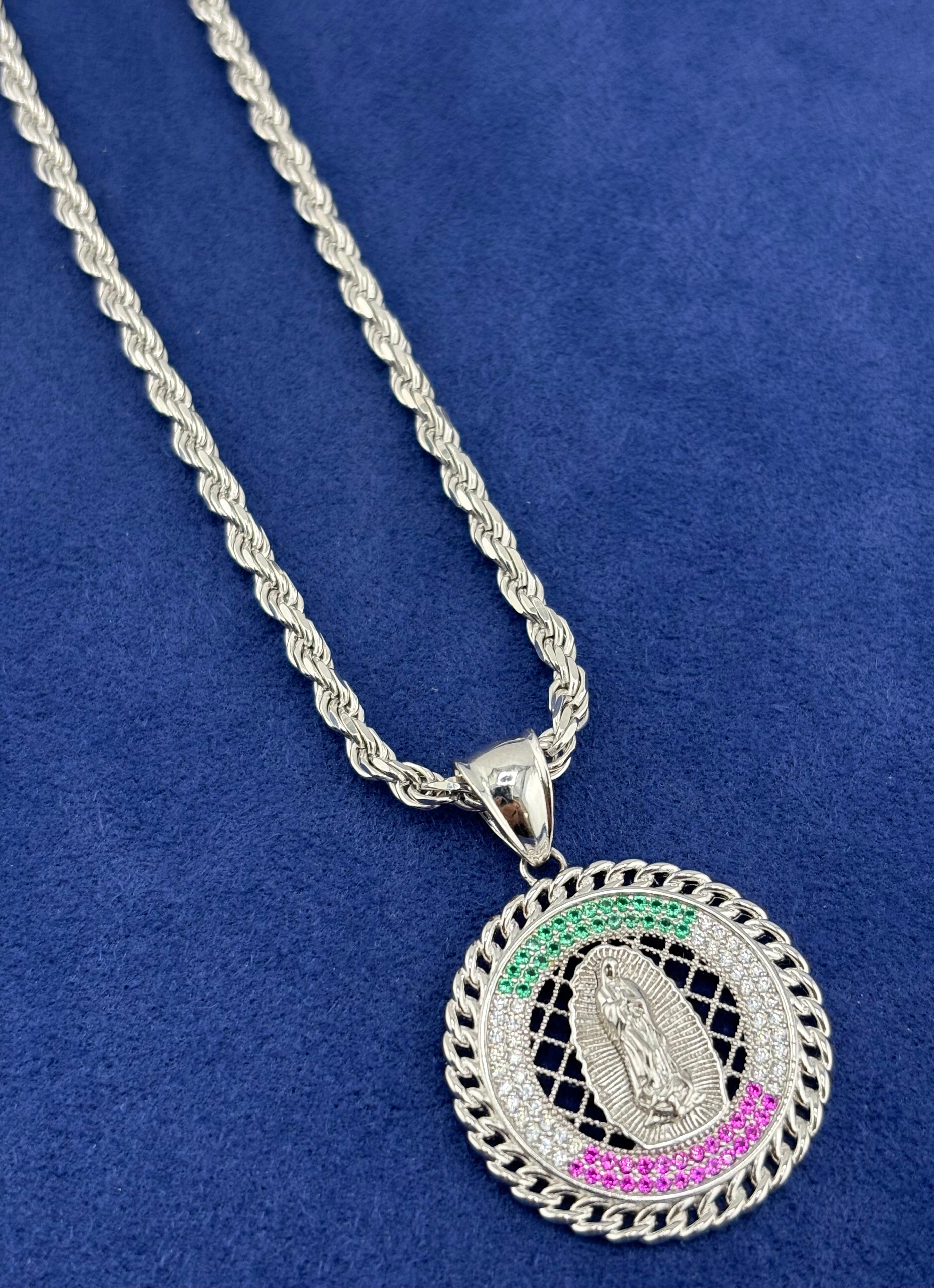 Silver 925 Virgencita Chain Set