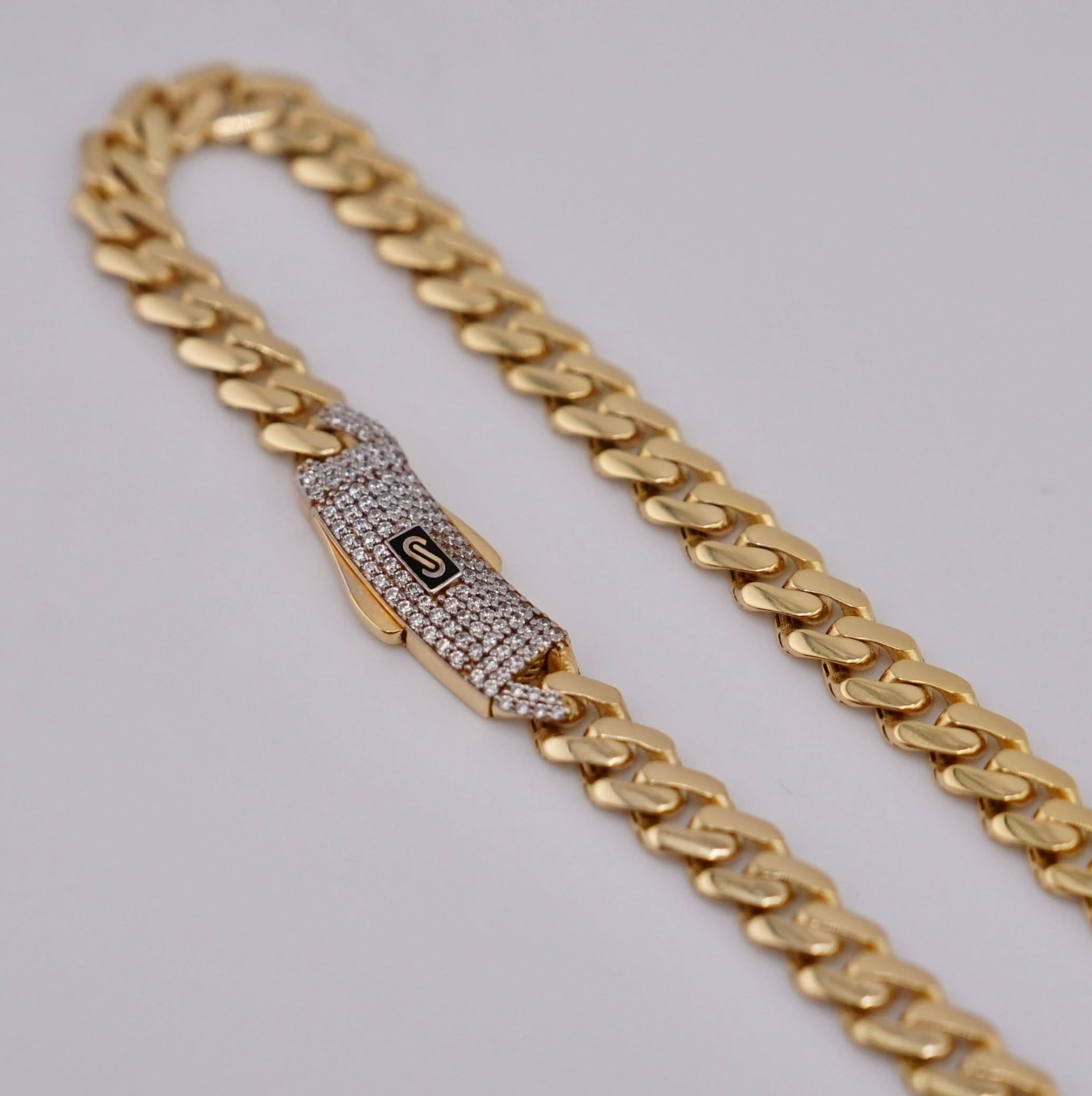 14k Gold Hollow Monaco Chain 6mm