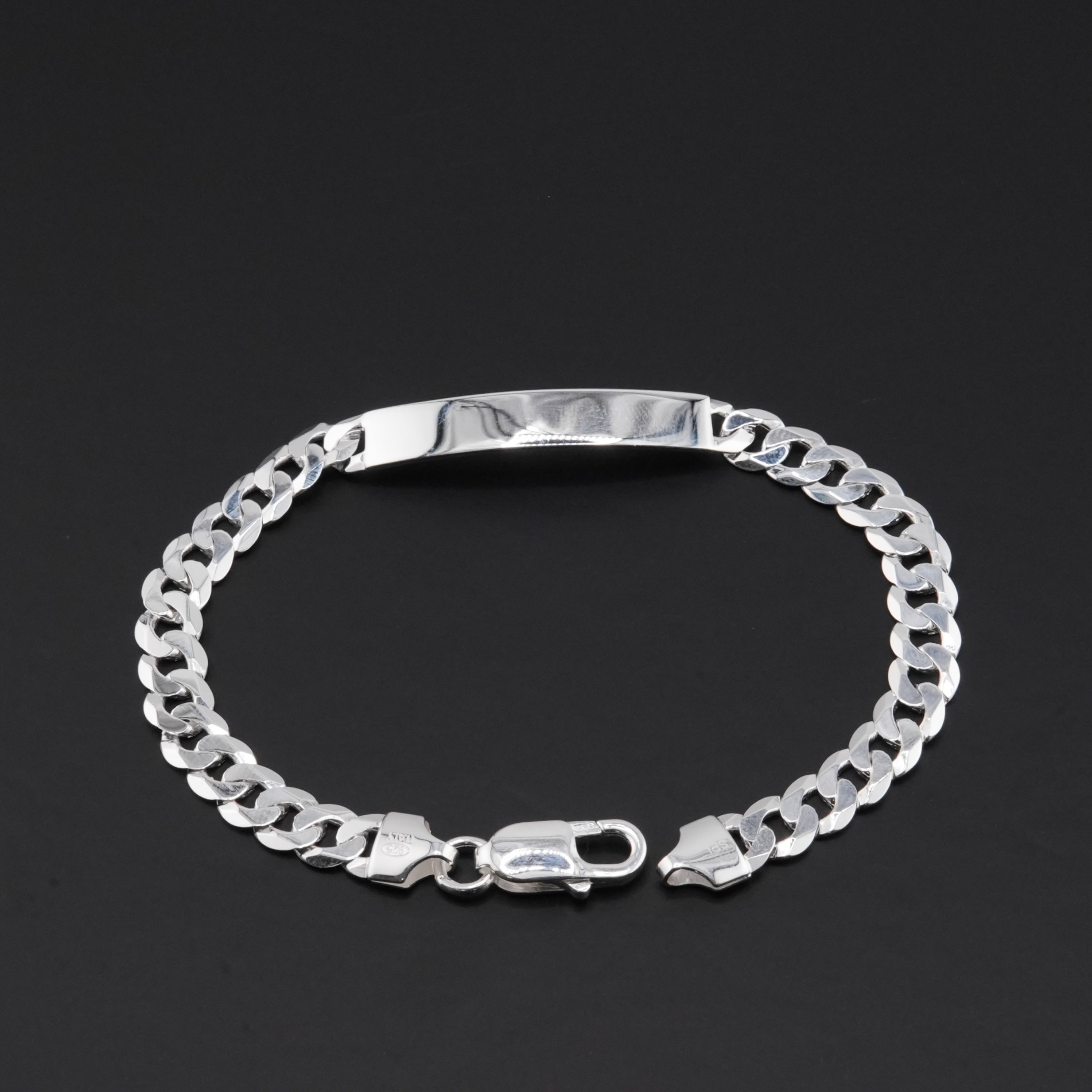 925 Silver Curb ID Bracelet 6.5mm