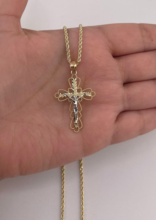 14k Gold Cross Chain Set CBP#50