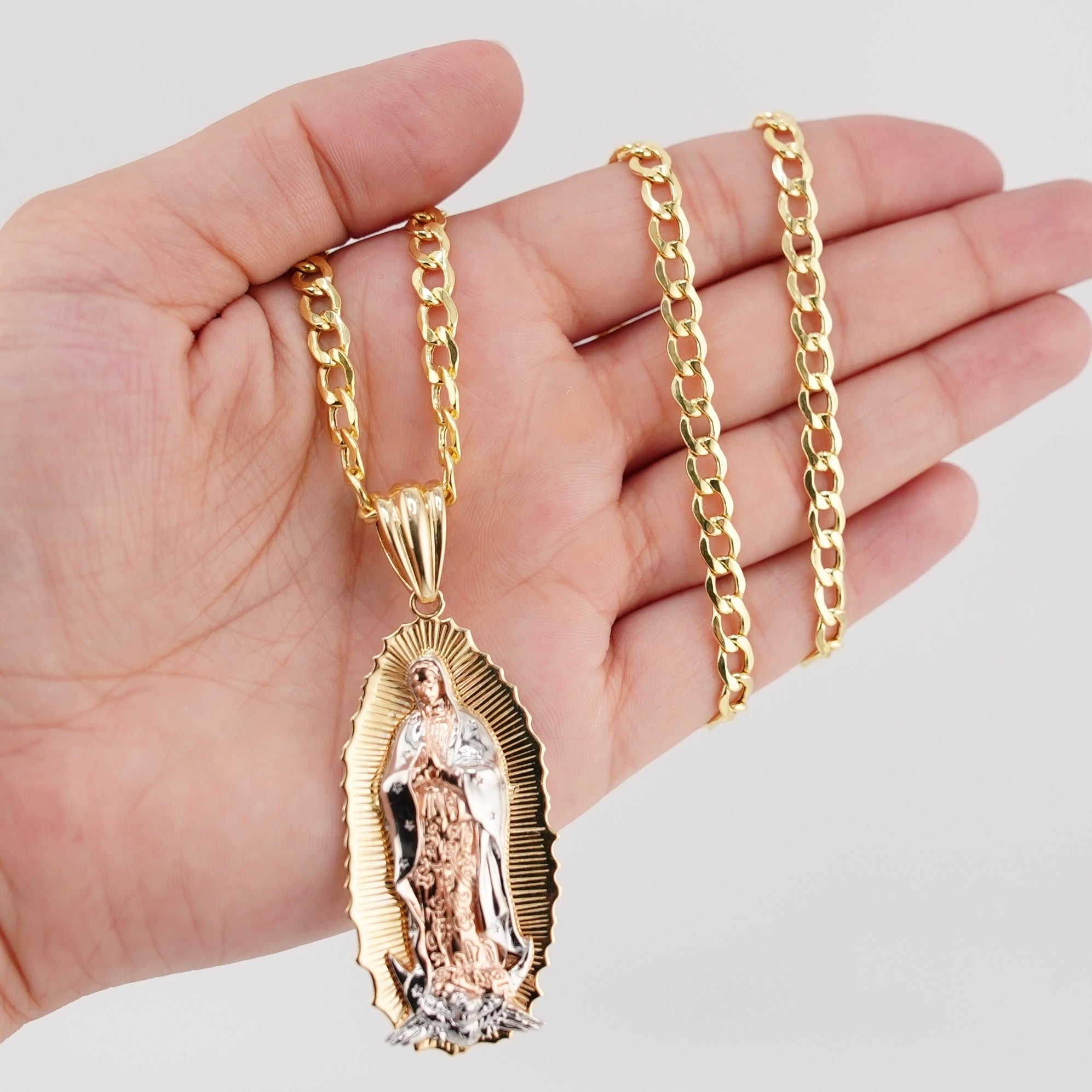 14k Gold XL Virgencita Chain Set