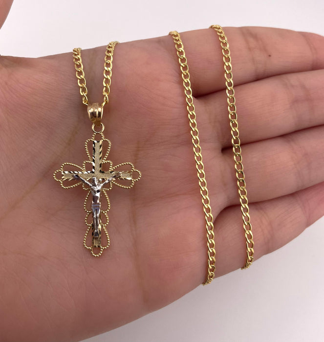 14k Gold Cross Chain Set CBP#50