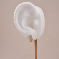 14k Gold Flower Huggie Earrings