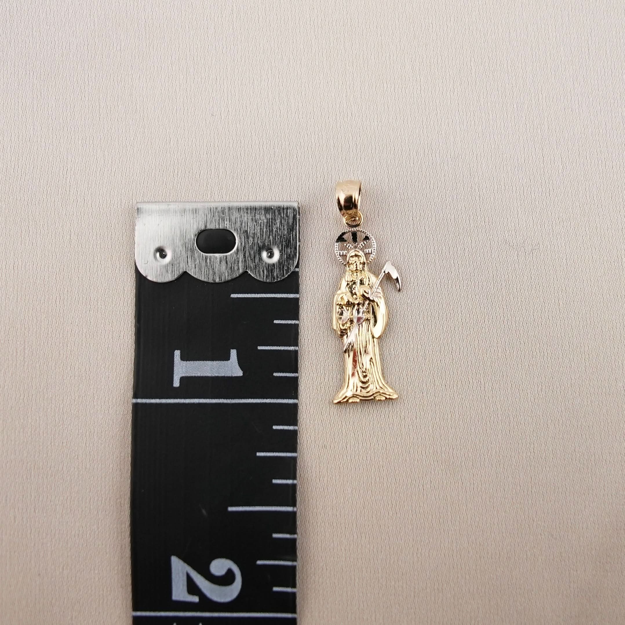 14k Gold Mini Santa Muerte Pendant
