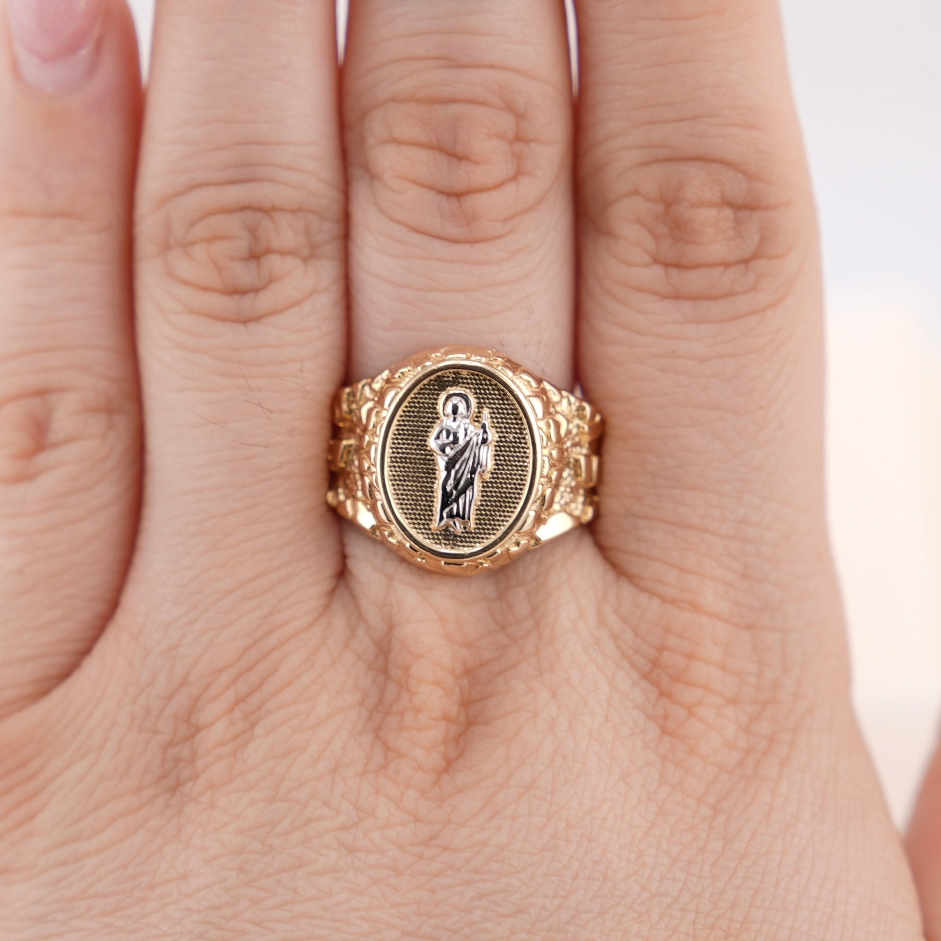 14k Gold San Judas Ring