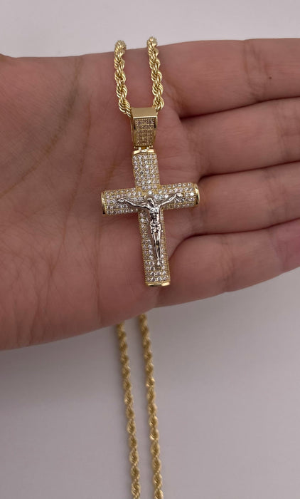 14k Gold Cross Chain Set CBP#22