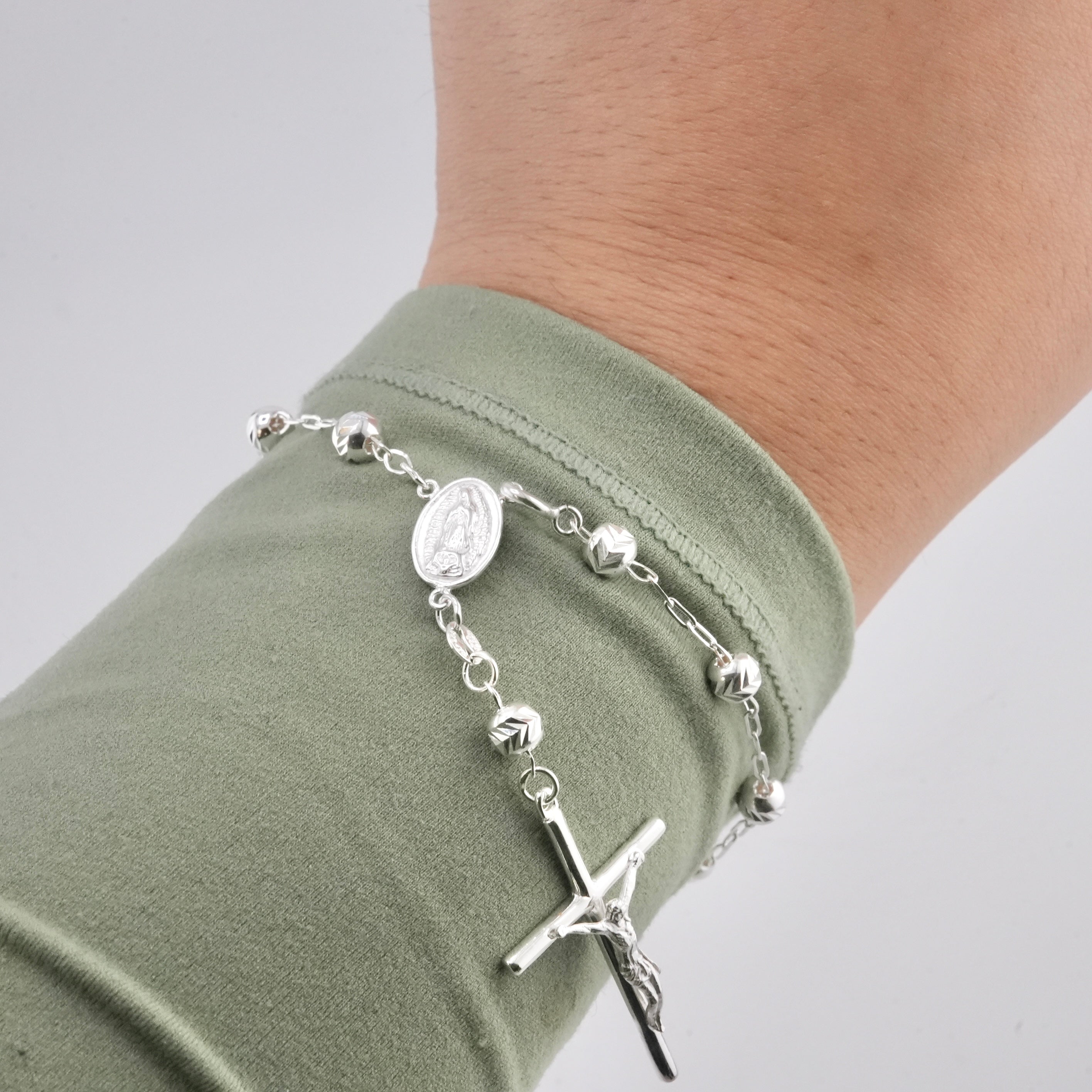 925 Silver Women’s Rosary Bracelet 5mm
