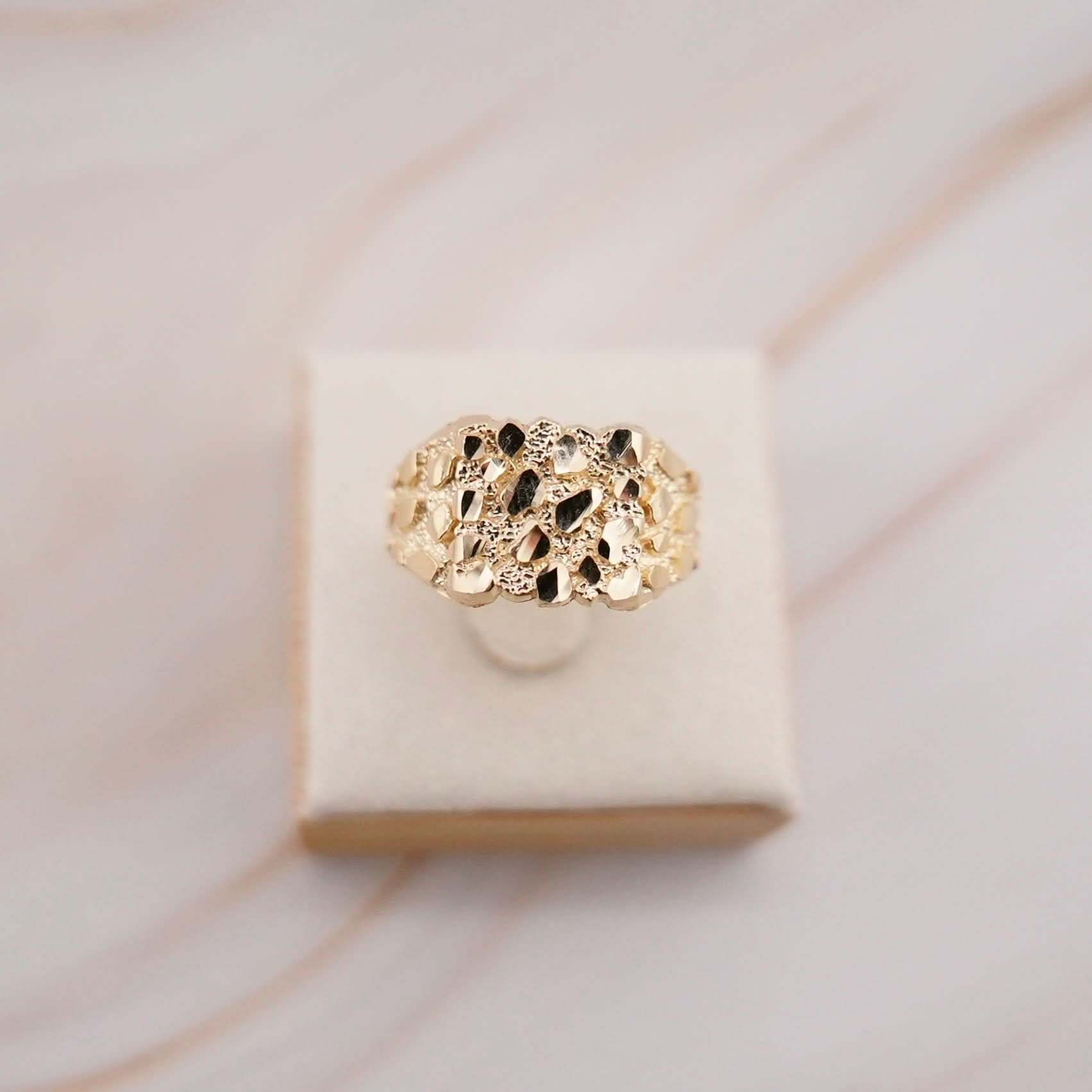 14k Gold Nugget Men’s Ring