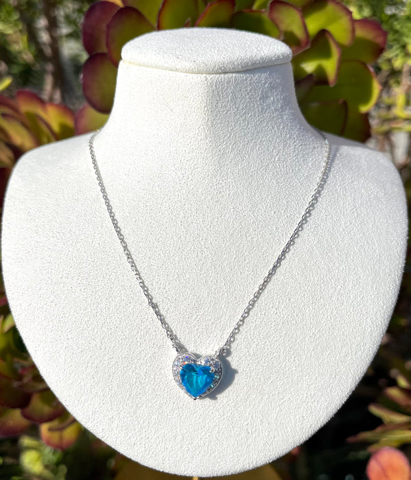 925 Silver Blue Heart Necklace