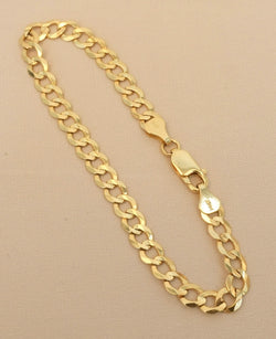 14K Gold Solid Curb Bracelet 5.7mm
