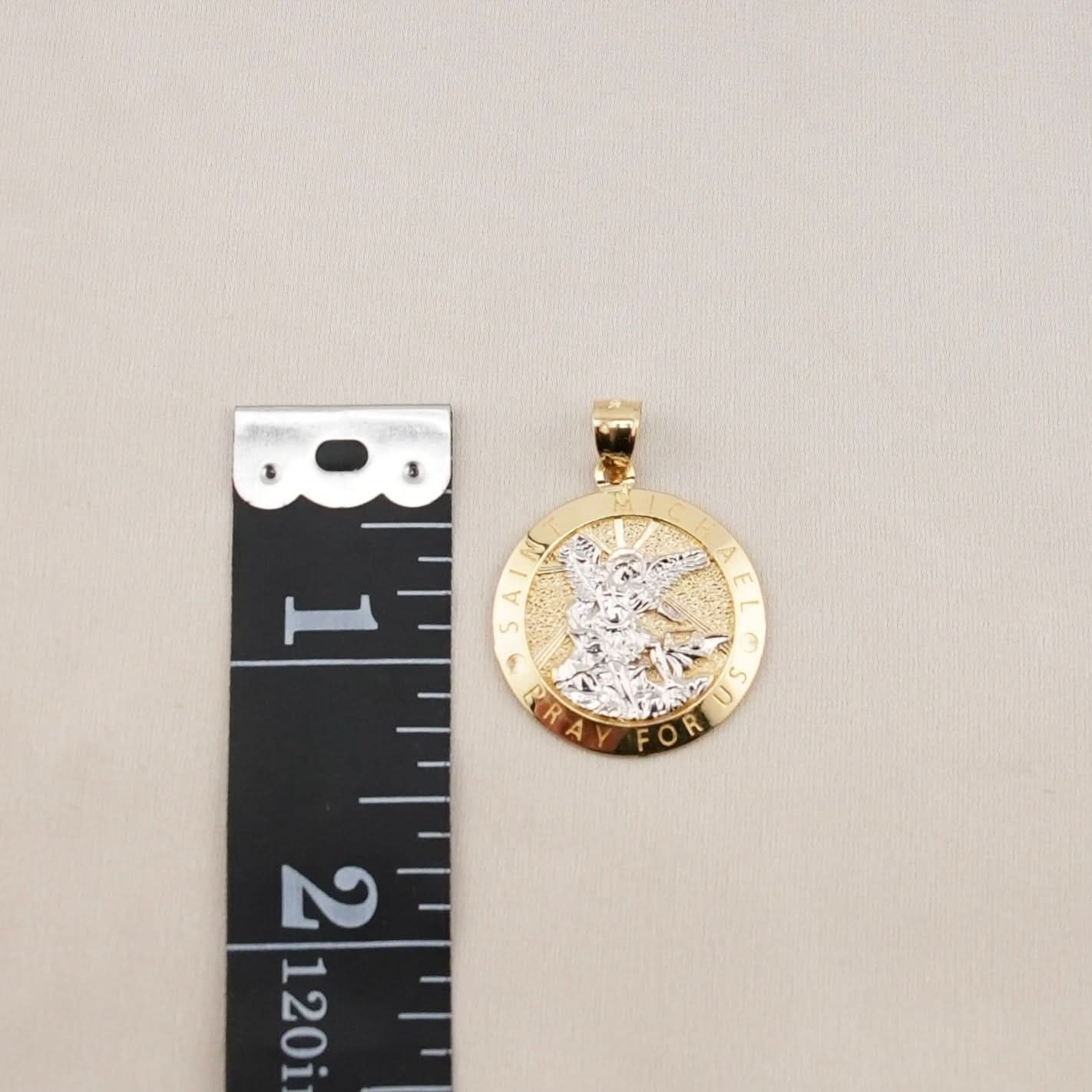 14k Gold Saint Michael Archangel Chain Set