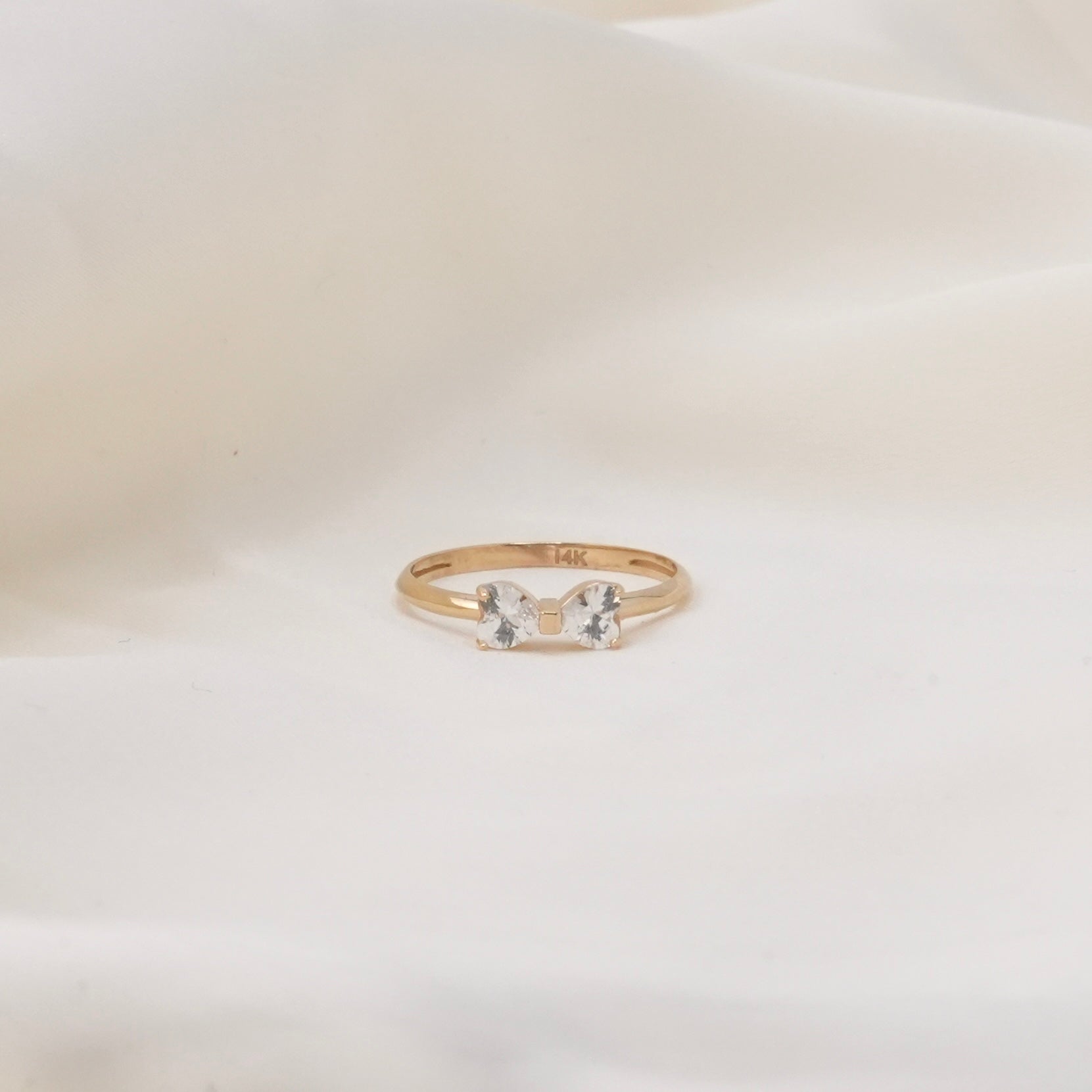 14k Gold Bow Earrings & Ring Set