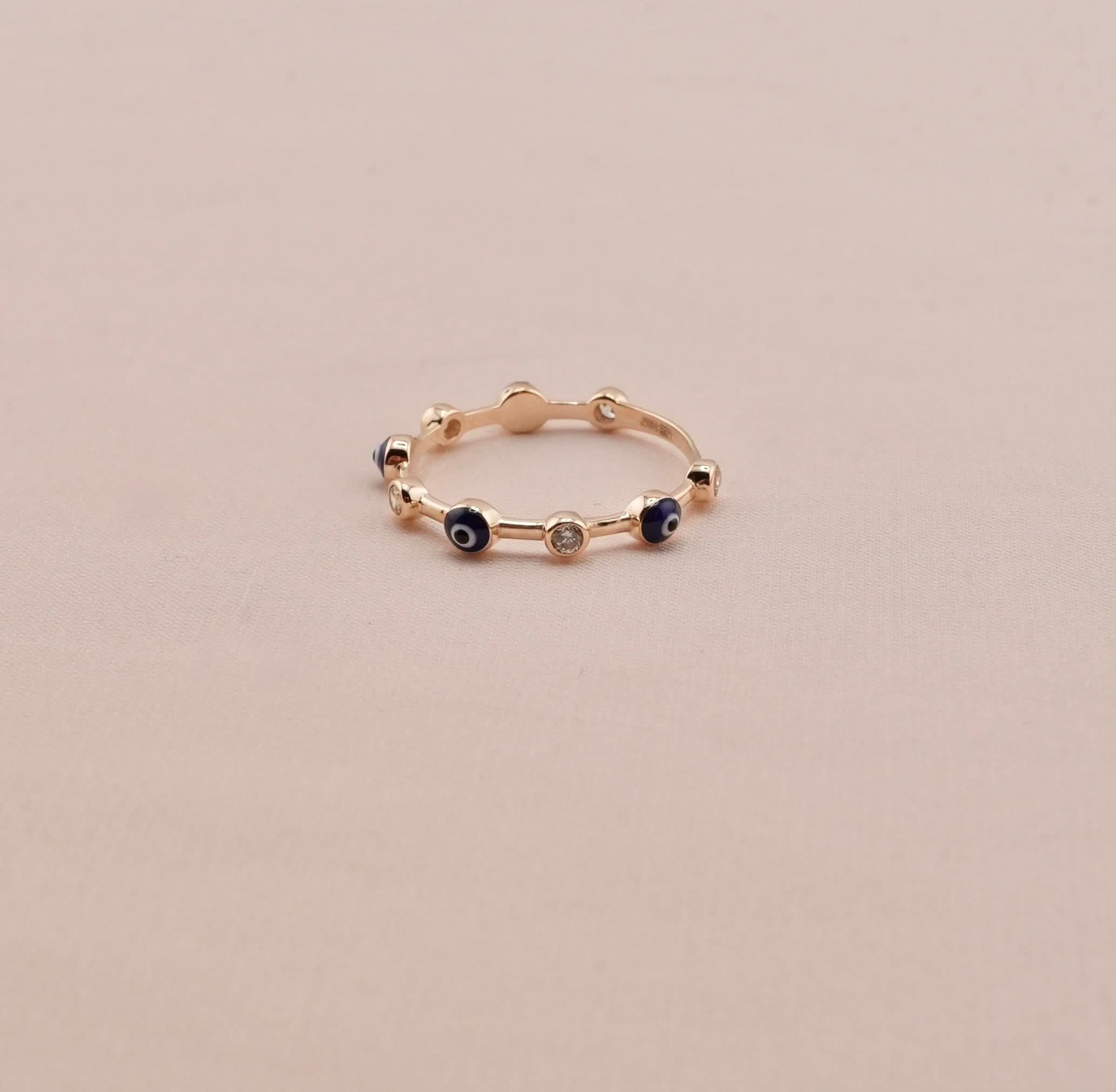 14K Gold Evil Eye Women’s Ring . 073