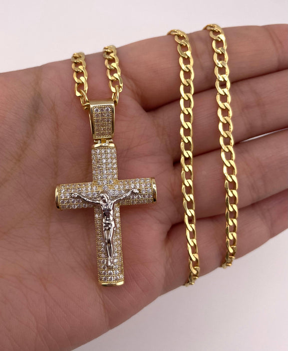 14k Gold Cross Chain Set CBP#22