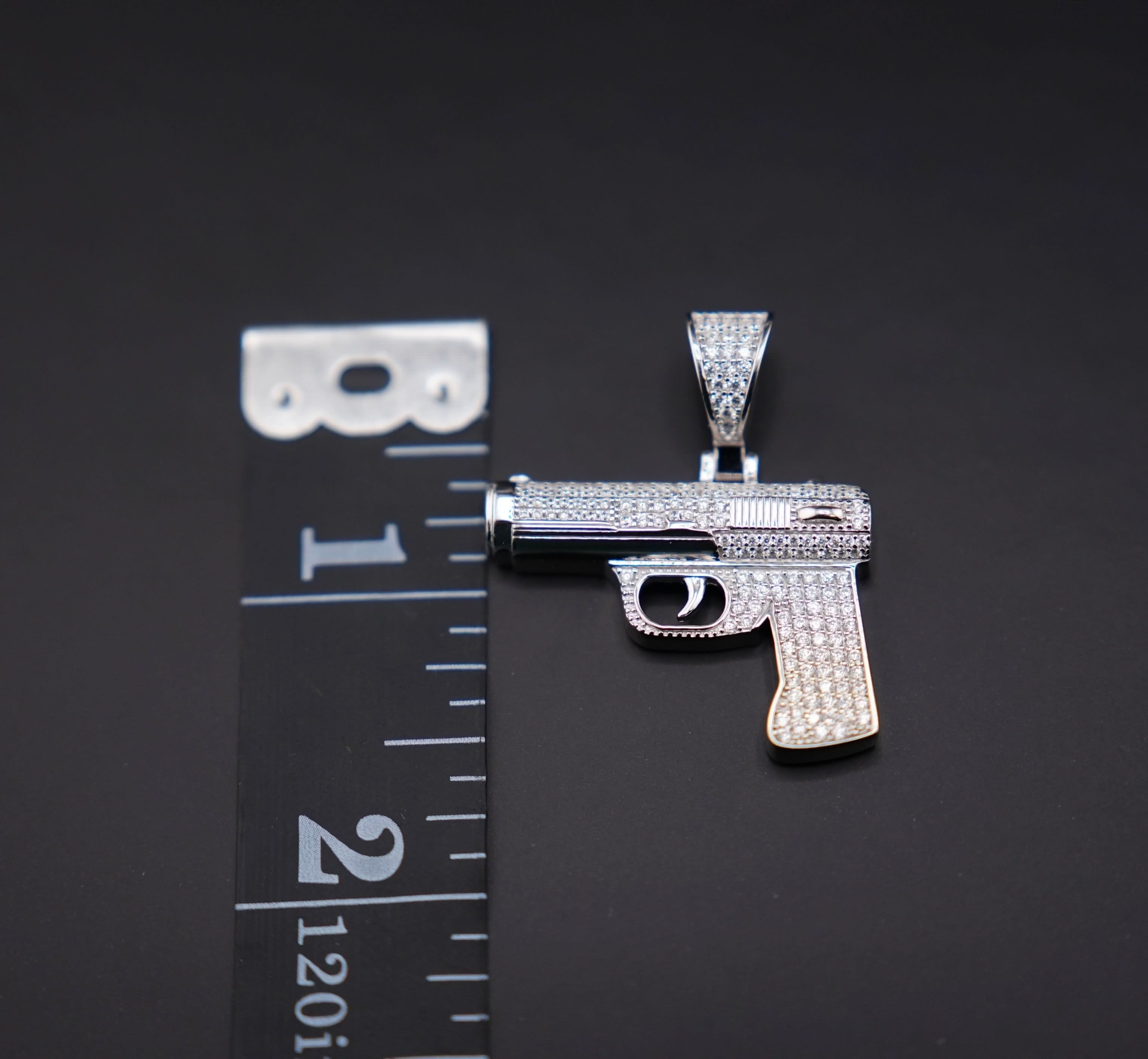 Silver 925 Gun Pendant or Chain Set